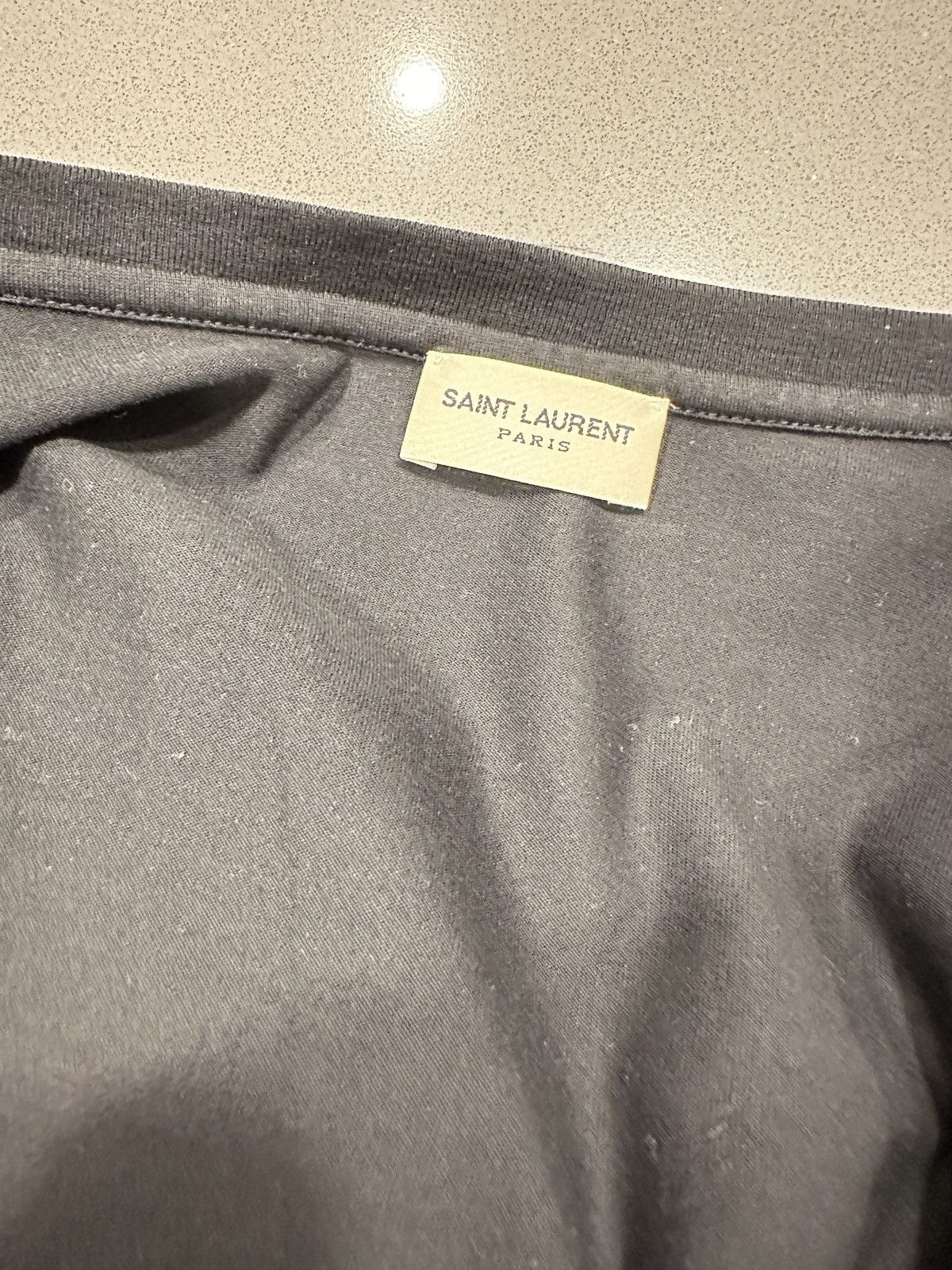 Saint Laurent Paris Saint Laurent Paris box logo T shirt Size US L / EU 52-54 / 3 - 8 Thumbnail