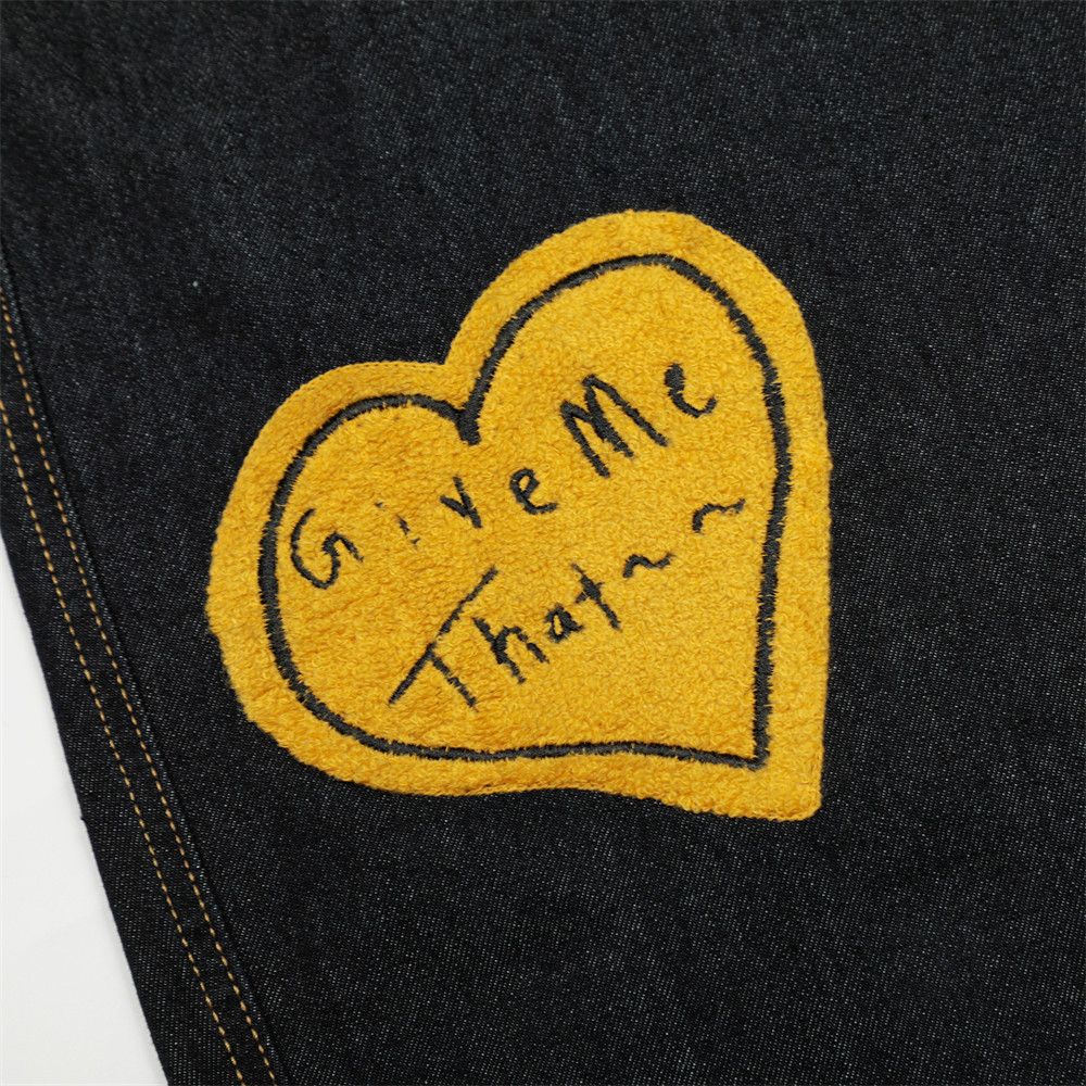 Jean Men's retro high street apple embroidered jeans y2k Size US 32 / EU 48 - 6 Thumbnail
