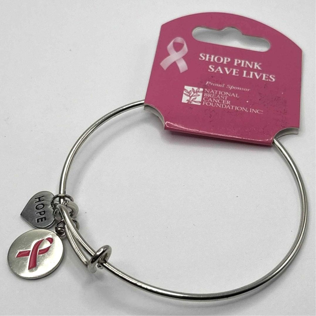 Other Silver & Pink Breast Cancer Bracelet Size ONE SIZE - 2 Thumbnail