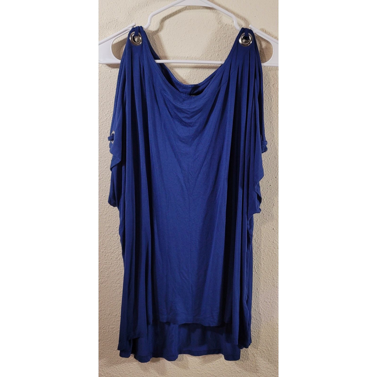 Other Cable & Gauge Blue Cold Shoulder With Rivets Top 1X Plus Size XXL / US 16-18 / IT 52-54 - 7 Thumbnail