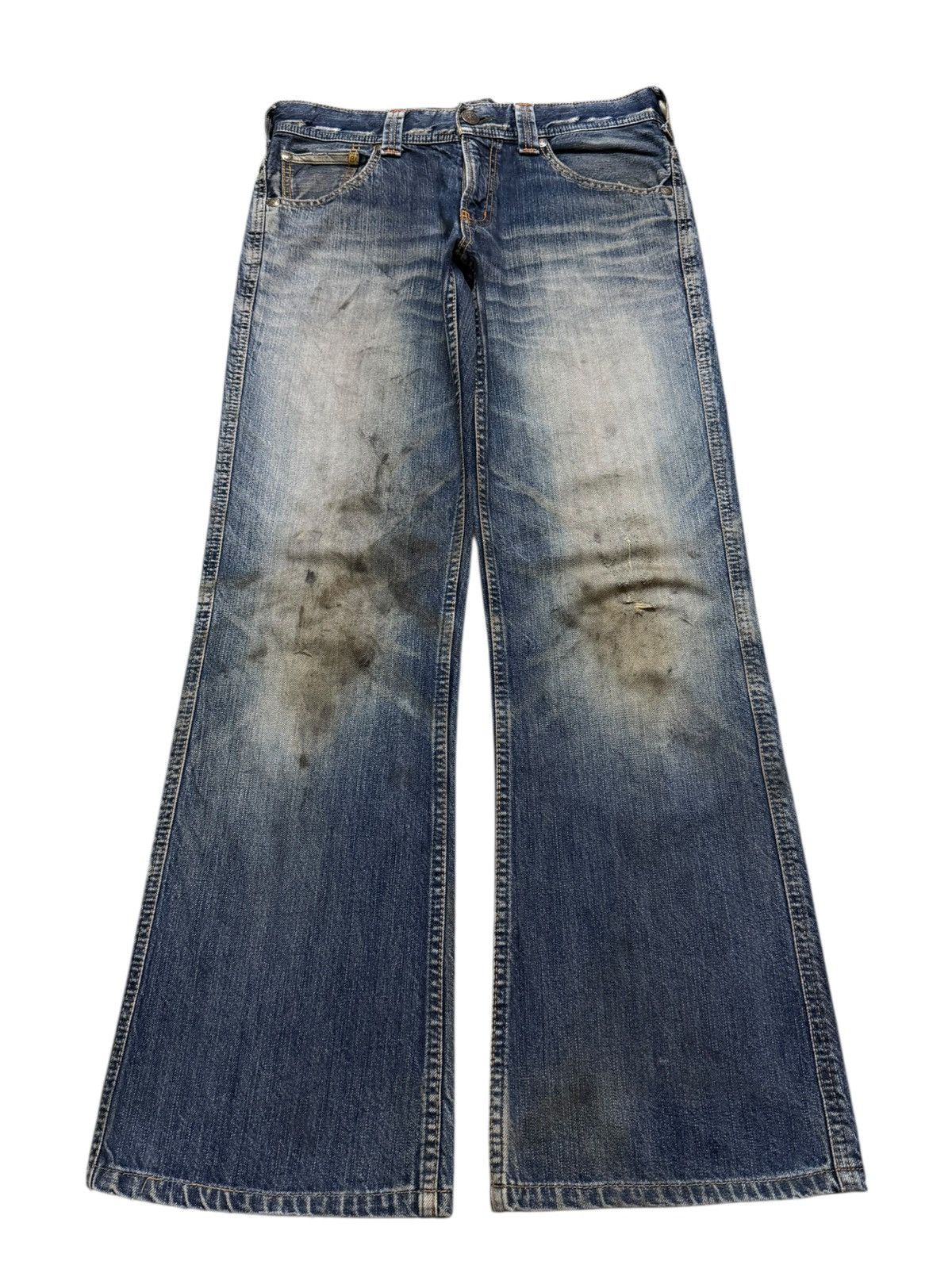 Hysteric Glamour Vintage 90s Japanese Brand Mud Dirty Wash Wide Leg Bootcut Size US 32 / EU 48 - 1 Thumbnail