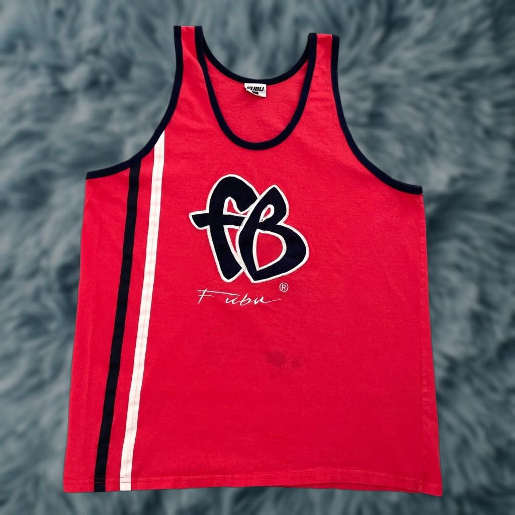 Fubu VINTAGE FUBU Shirt Men XL Pink Tank Top 90s Retro Logo Embroidered USA Made Size US XL / EU 56 / 4 - 1 Thumbnail