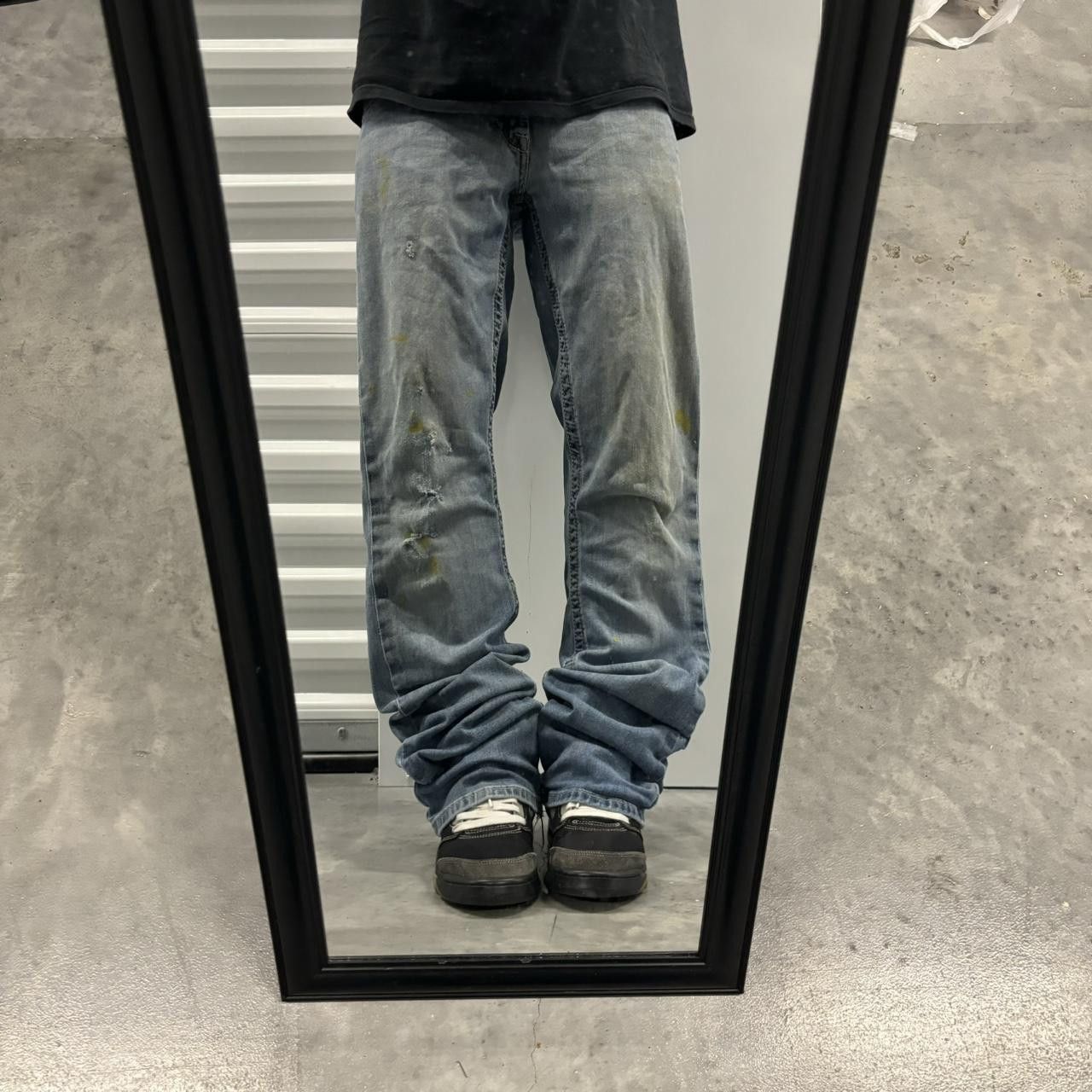 Japanese Brand × Vintage Crazy Vintage Y2K/2000s Grunge Faded Medium Wash Bootcut Denim Jeans! Size US 30 / EU 46 - 1 Thumbnail
