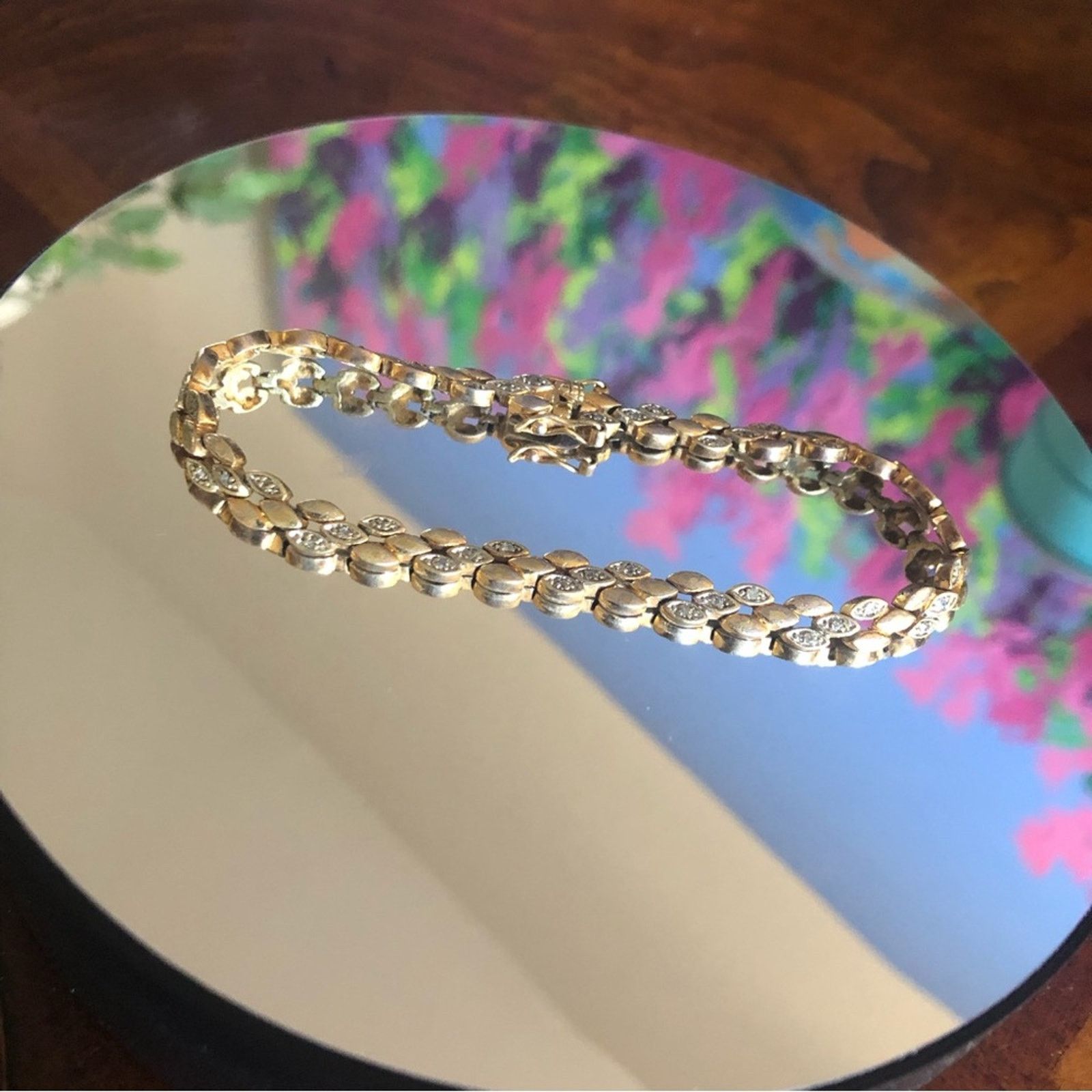 Vintage Vintage SETA genuine diamond gold link bracelet Size ONE SIZE - 12 Thumbnail