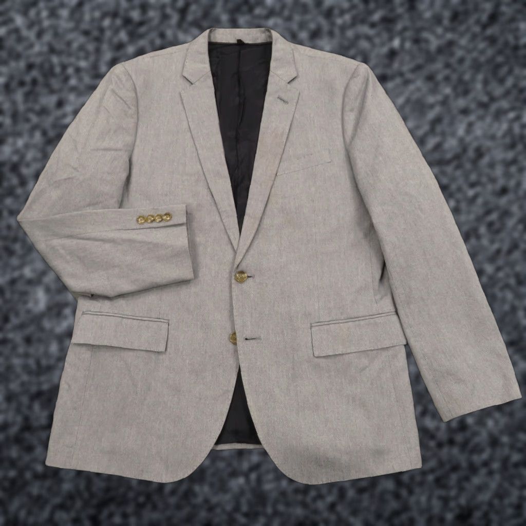 J.Crew J.CREW Blazer 42R Ludlow Carpini Cotton Chambray Grey Blue Sport Coat Jacket Men Size 42R - 1 Thumbnail
