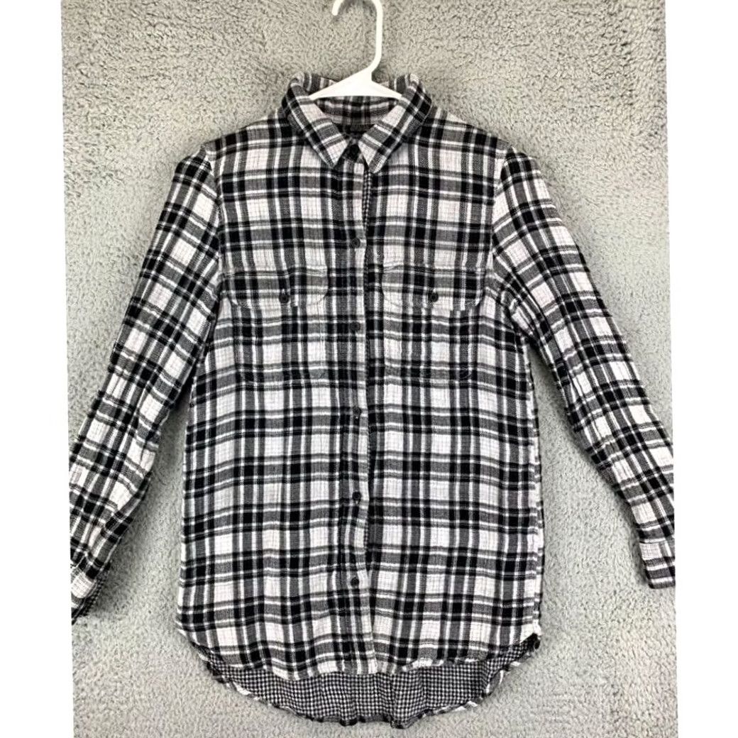 Madewell Madewell Shirt Womens XS Black White Plaid Button Down Long Sleeve Casual Ladies Size XS / US 0-2 / IT 36-38 - 2 Thumbnail
