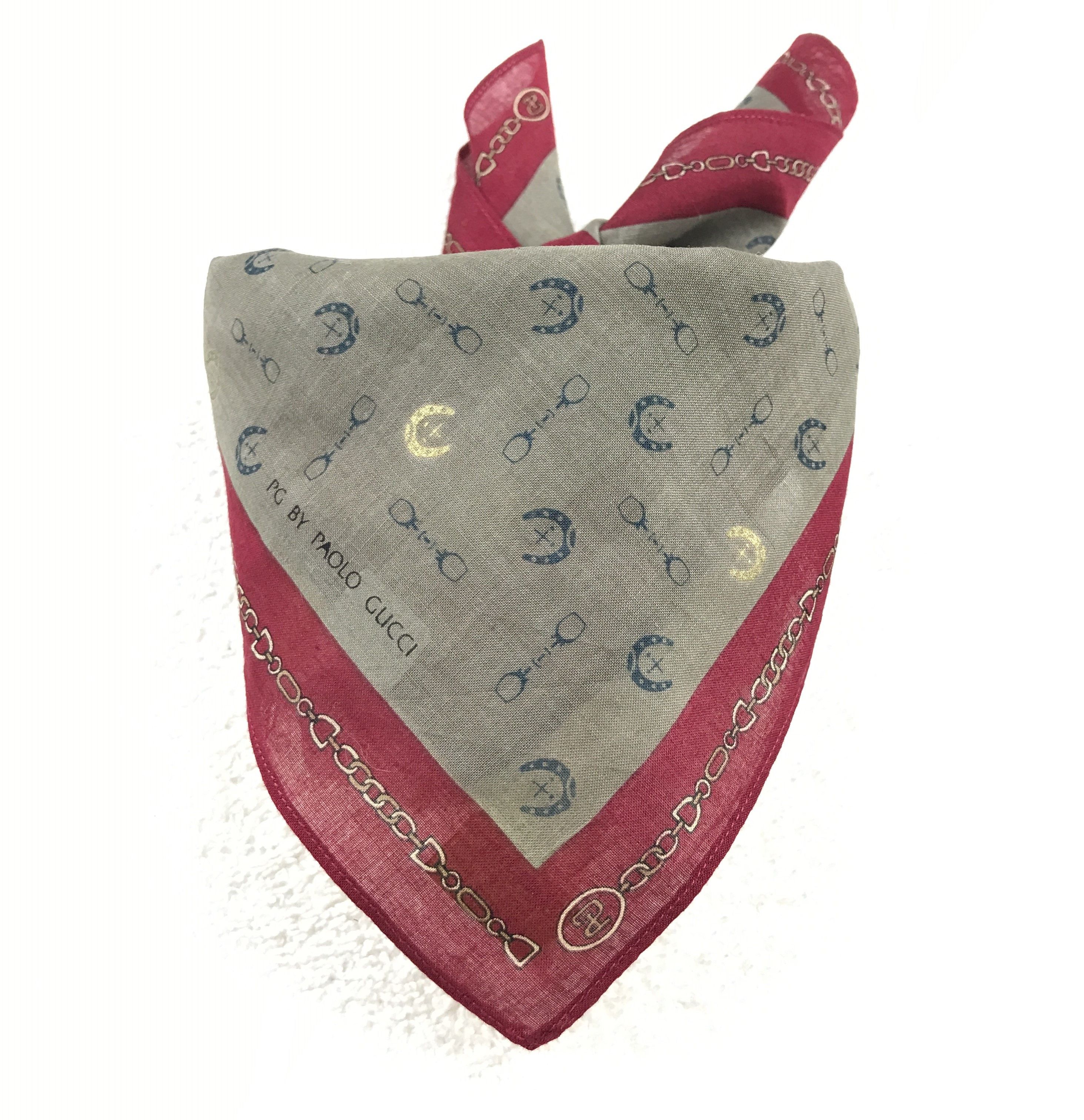 Paolo Gucci × Vintage Vintage Paolo Gucci Bandana Neckerchief Handkerchief Size ONE SIZE - 4 Thumbnail