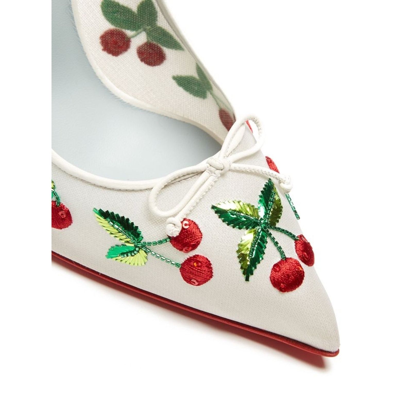 Christian Louboutin Christian Louboutin Cherrypump Latte White Organza Red 39.5 Size US 9.5 / IT 39.5 - 12 Thumbnail