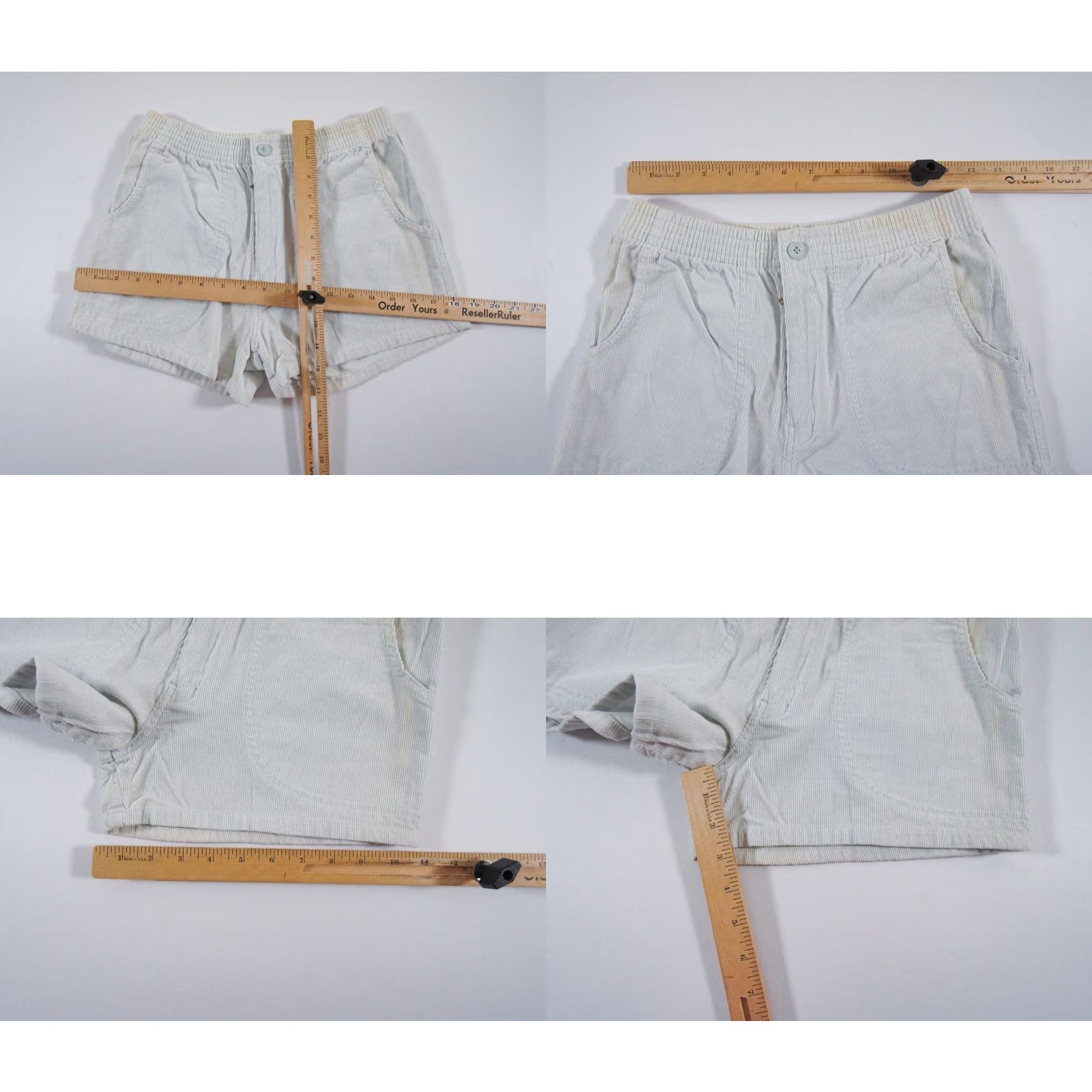 Vintage VINTAGE Grapevines Men's Chino Shorts 3" Cotton Corduroy Blue 70s 80s Casual Mens Small Size US 29 - 8 Thumbnail