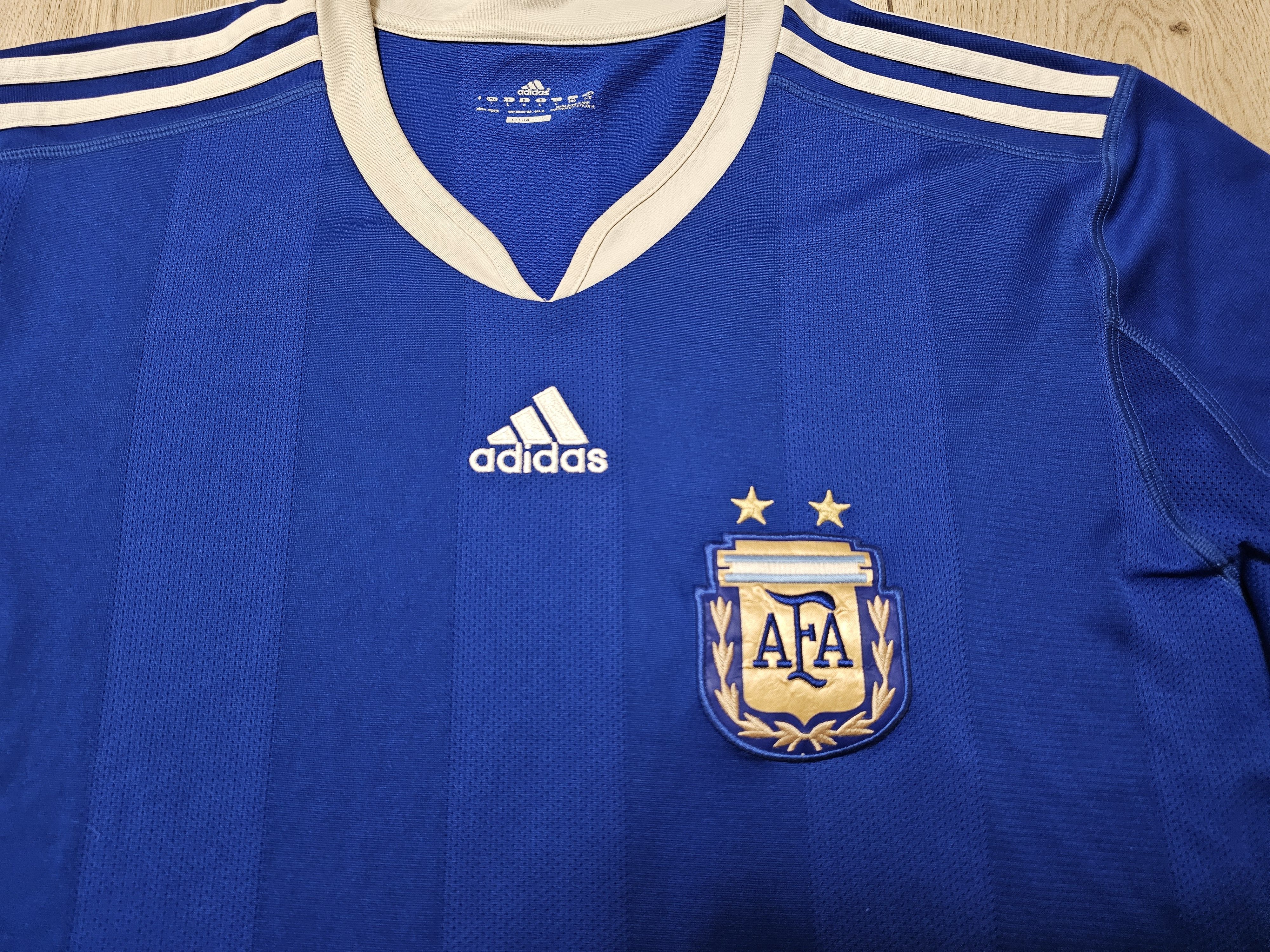 Adidas × Vintage ARGENTINA 2009 2011 AWAY FOOTBALL SHIRT SOCCER JERSEY Size US L / EU 52-54 / 3 - 3 Thumbnail