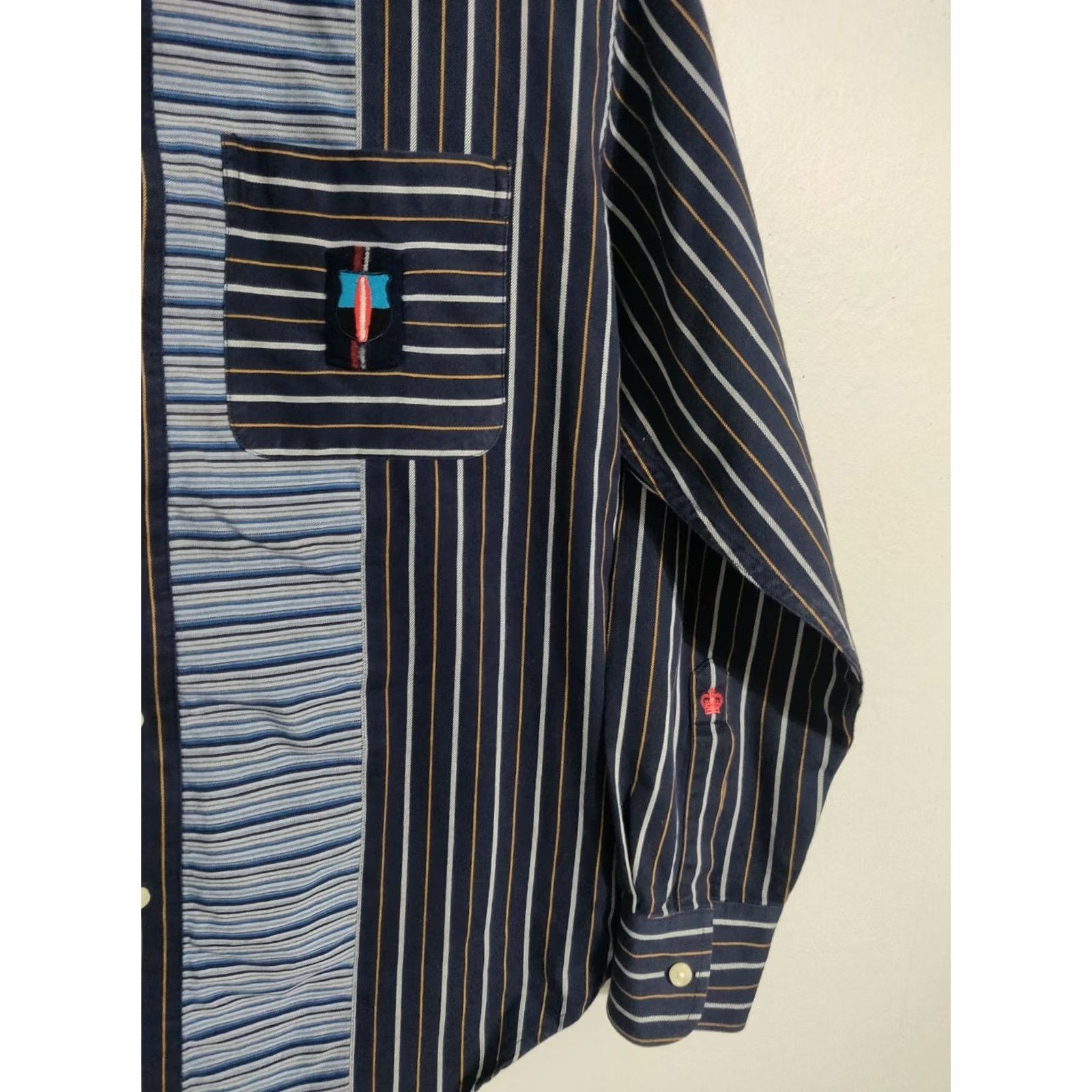 Robert Graham Robert Graham Button Up Shirt Long Sleeve Casual Dress Mens S Multicolor Striped Crest Logo Size US S / EU 44-46 / 1 - 2 Thumbnail