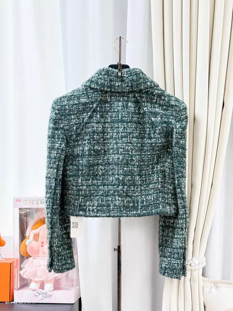 Chanel Chanel Dark green beaded lapel long-sleeved short jacket Size XS / US 0-2 / IT 36-38 - 3 Thumbnail