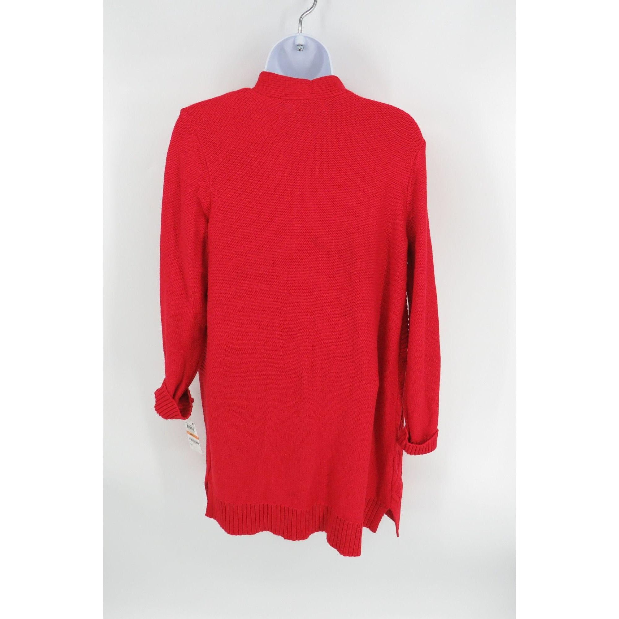 Charter Club Charter Club Womens Open Front Cardigan Sweater Red Cable Kn Size S / US 4 / IT 40 - 4 Thumbnail