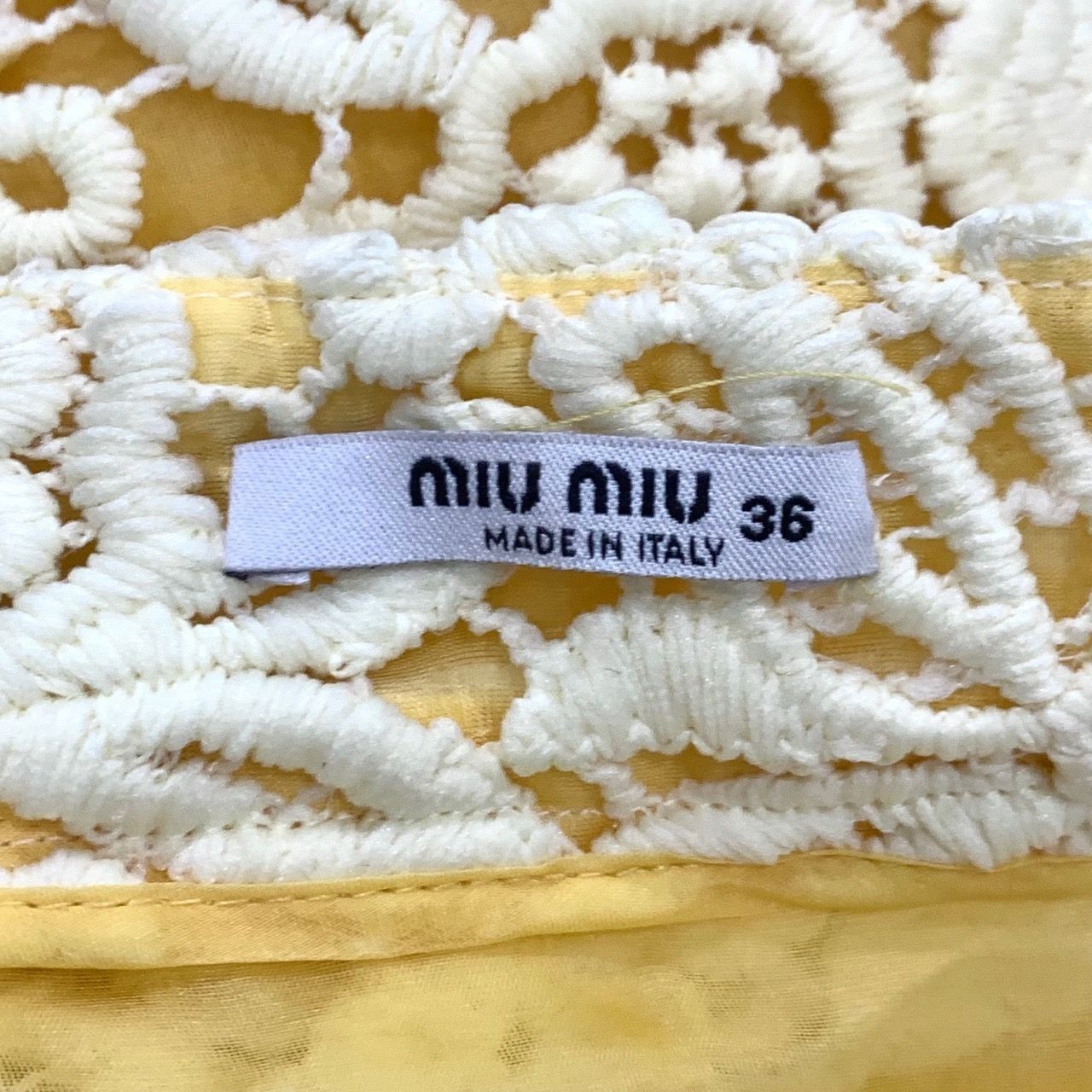 Miu Miu Miu Miu Yellow Floral Lace Mini Skirt Size 36 Made In Italy Size 36" / US 14 / IT 50 - 6 Thumbnail