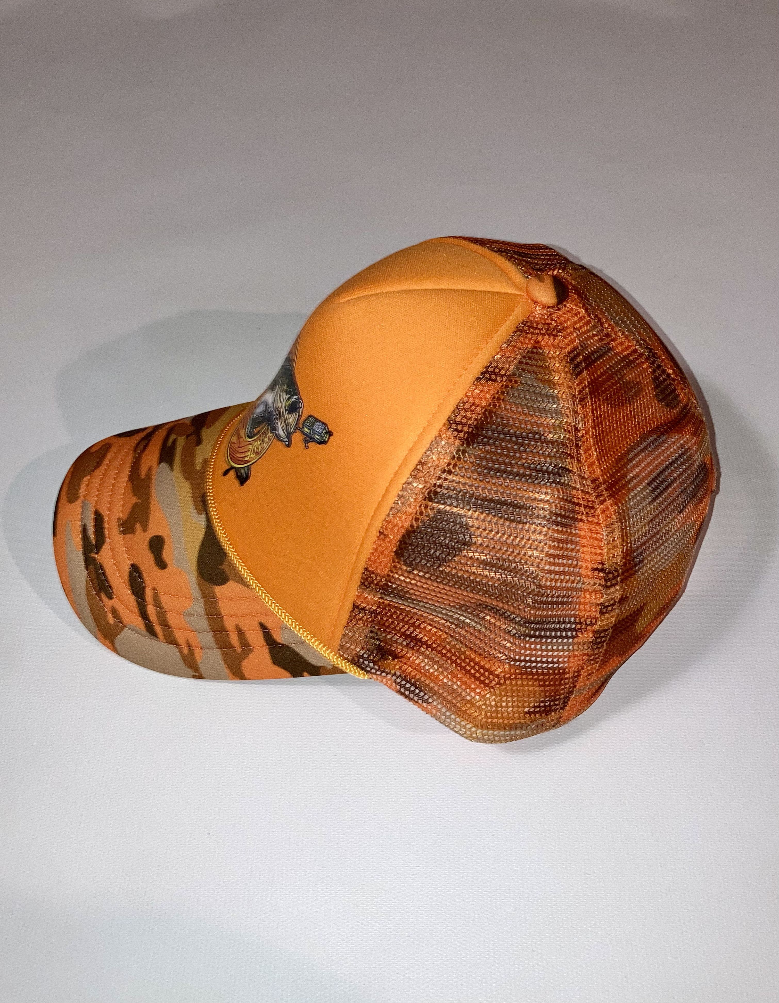 Lyrical Lemonade Lyrical Lemonade Fishing Badge Trucker - Orange Camo Size ONE SIZE - 3 Thumbnail