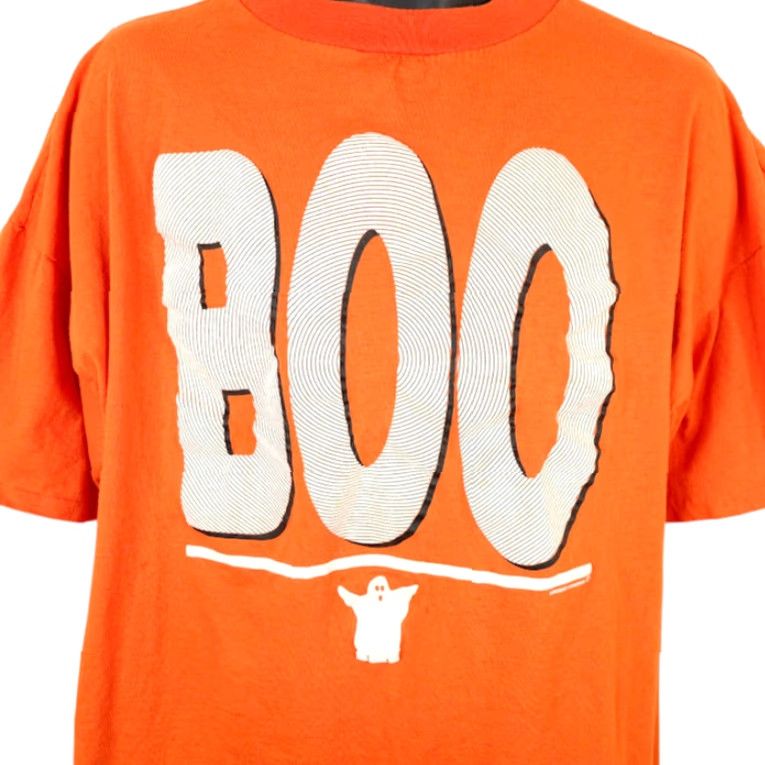 Vintage VINTAGE Ground Control Halloween Ghost T Shirt Mens 2XL Orange 90s Boo Made In USA Cotton Short Sleeve Crew Neck Size US XXL / EU 58 / 5 - 2 Thumbnail