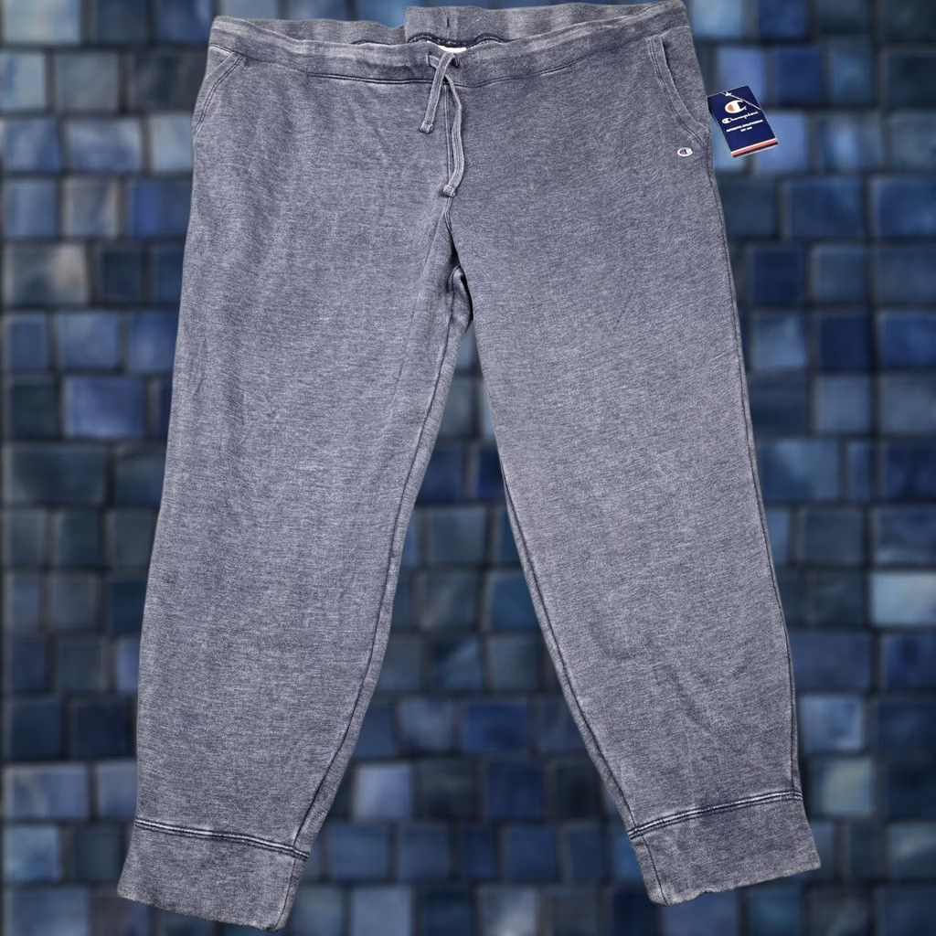 Champion Champion Jogger Pants Womens 4X Blue Fleece Elastic Waist Pockets Athletic New Size 40" / US 18 - 1 Thumbnail