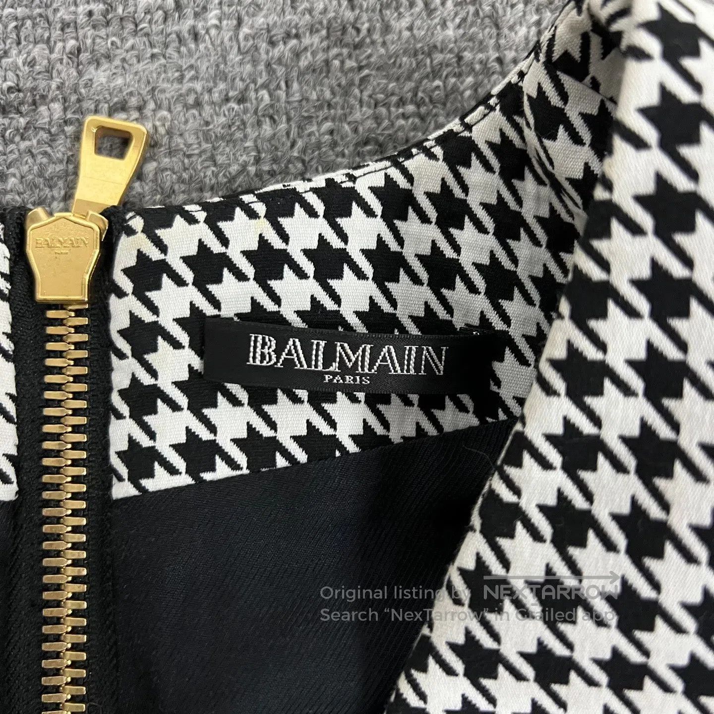 Balmain BALMAIN Thousand-flying bird pattern gold buckle dress jac Size S / US 4 / IT 40 - 6 Thumbnail