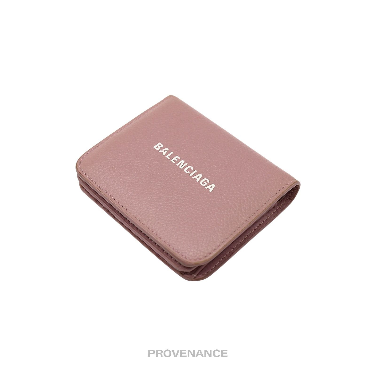 Balenciaga 🔴 Balenciaga Logo Snap Wallet - Powder Pink Leather Size ONE SIZE - 3 Thumbnail