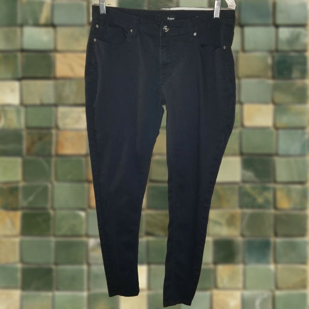 Vintage Hype Womens Cotton Poly Black Pants Size 11 Size 32" / US 10 / IT 46 - 1 Thumbnail