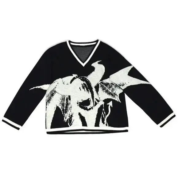 image of Vintage Cartoon Y2K Harajuku Kawaii Punk Retro Cute in Black, Men's (Size Medium)