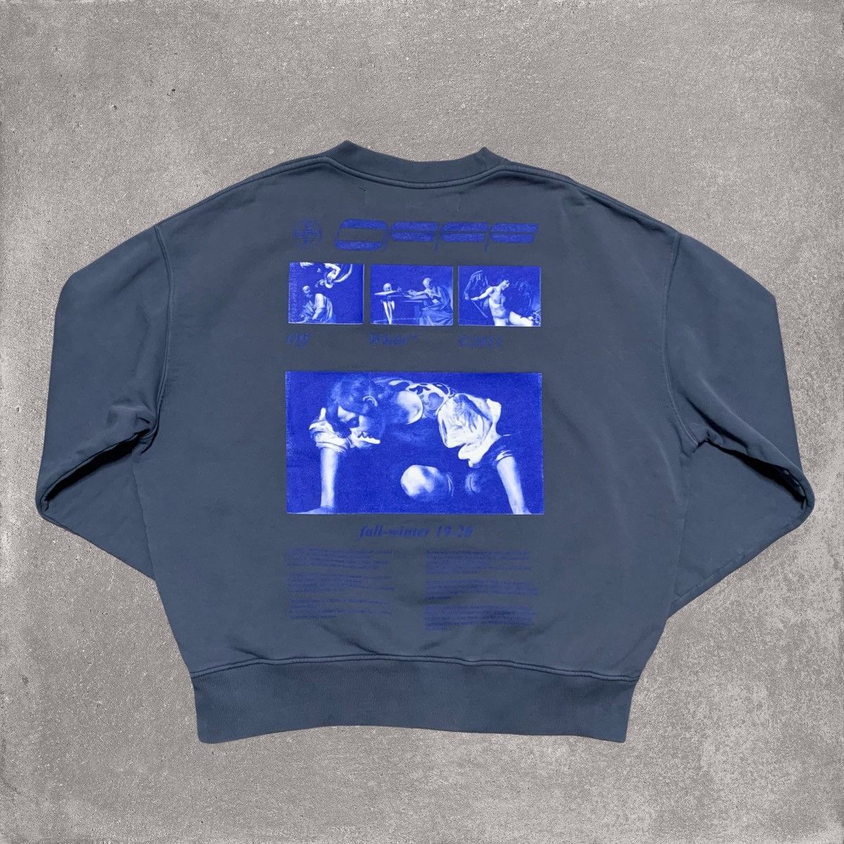 Off-White Off White Small Hardcore Caravaggio Indio Blue Sweater Size US S / EU 44-46 / 1 - 2 Thumbnail