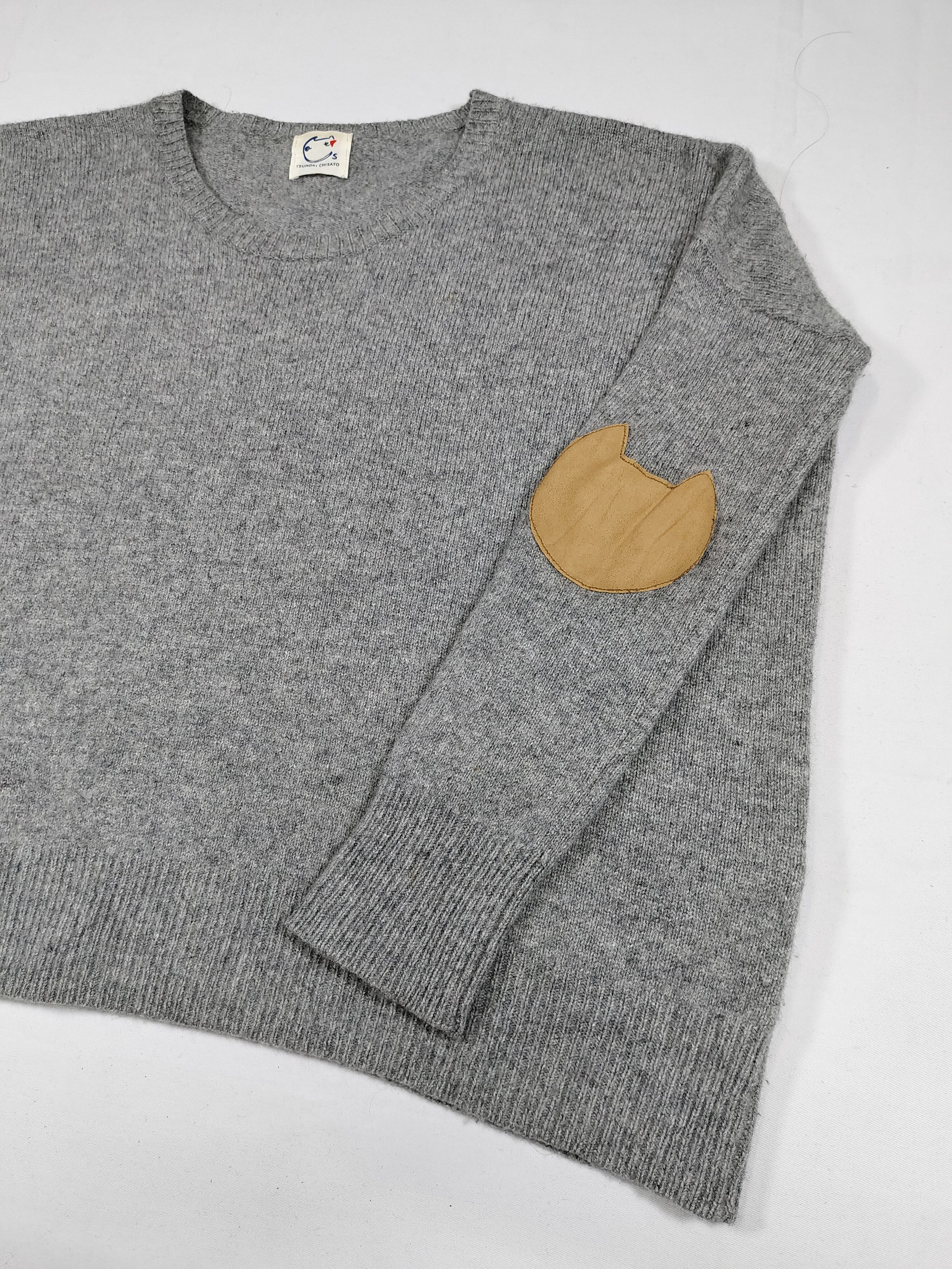 Tsumori Chisato Tsumori Chisato- Elbow Pacth Wool Blend Relaxed Knit Sweater Size L / US 10 / IT 46 - 3 Thumbnail