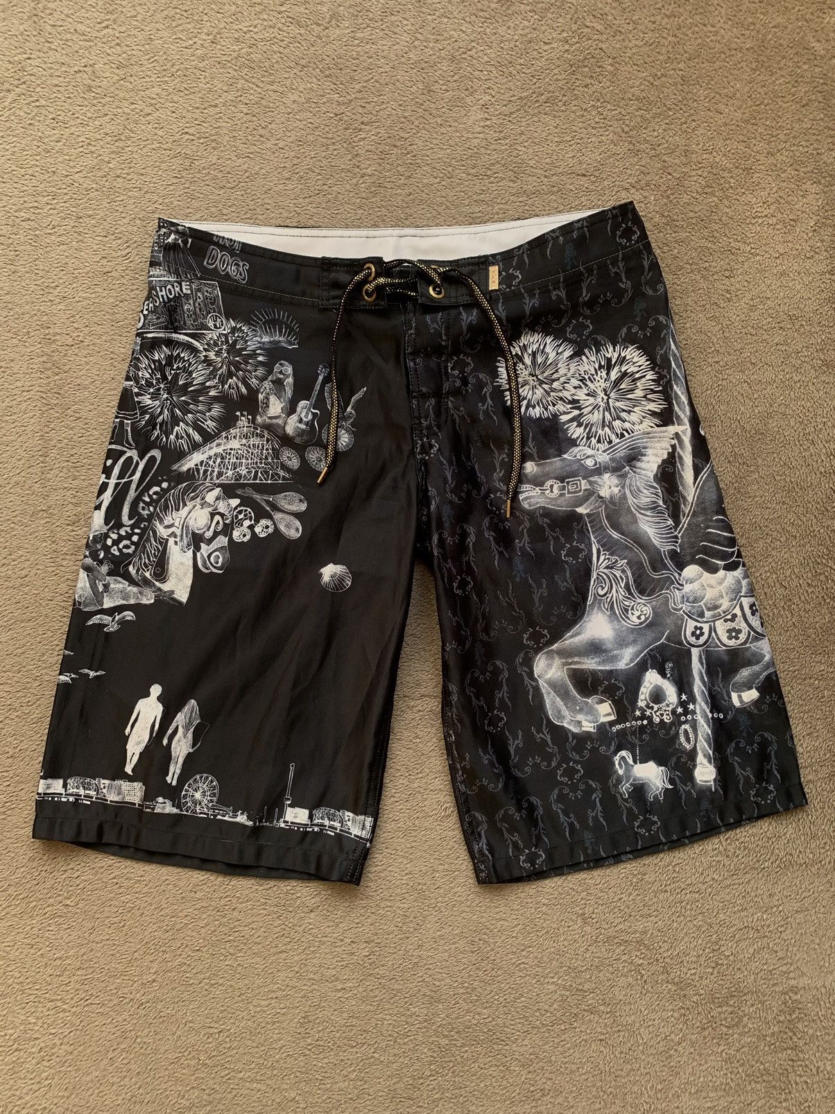 O'Neill × Vintage Oneill vintage Y2K Printed baggy Shorts Size US 32 / EU 48 - 1 Thumbnail
