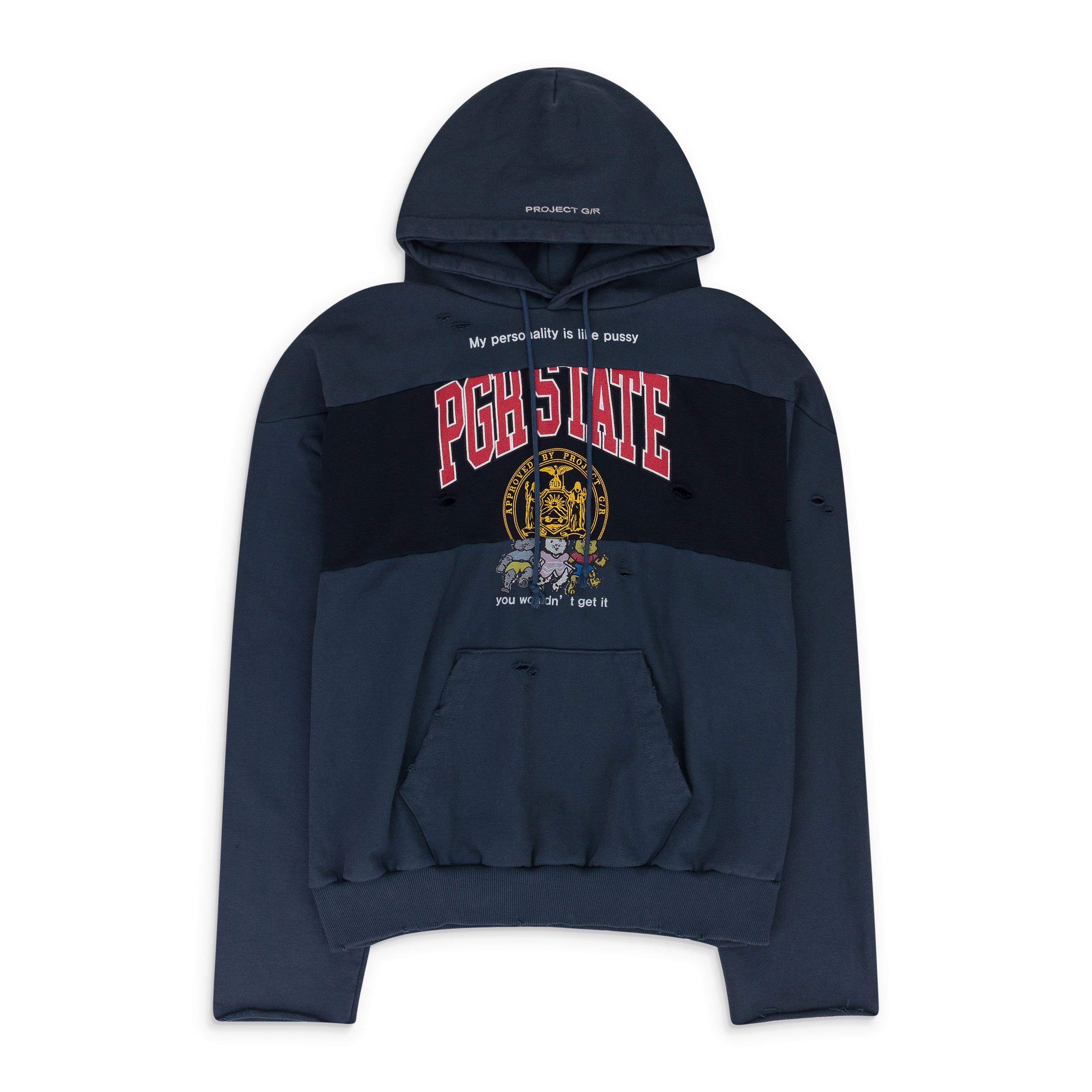 Project G/R    パーカー  Navy GR PROJECT G/R Navy Reconstructed Folded Zip Unisex Hoodie