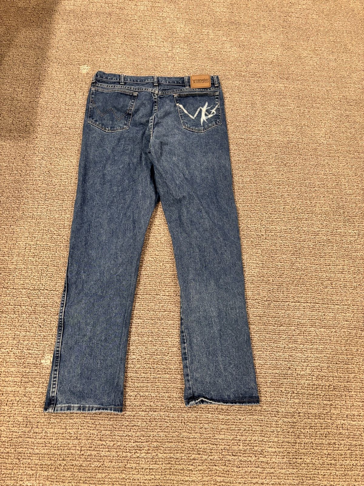 Designer × Vintage Embroidered navy wrangler denim jeans Size US 38 / EU 54 - 1 Thumbnail