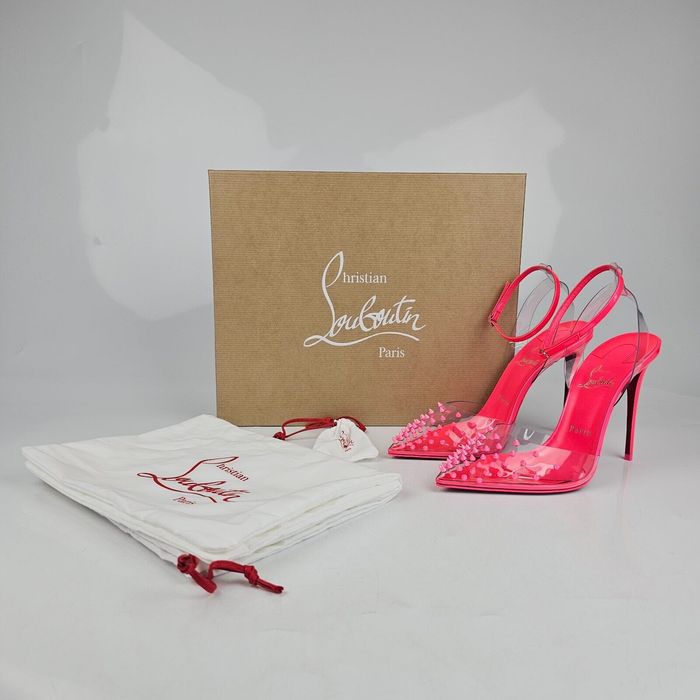 Christian Louboutin Christian Louboutin Spikoo 100mm Pink PVC