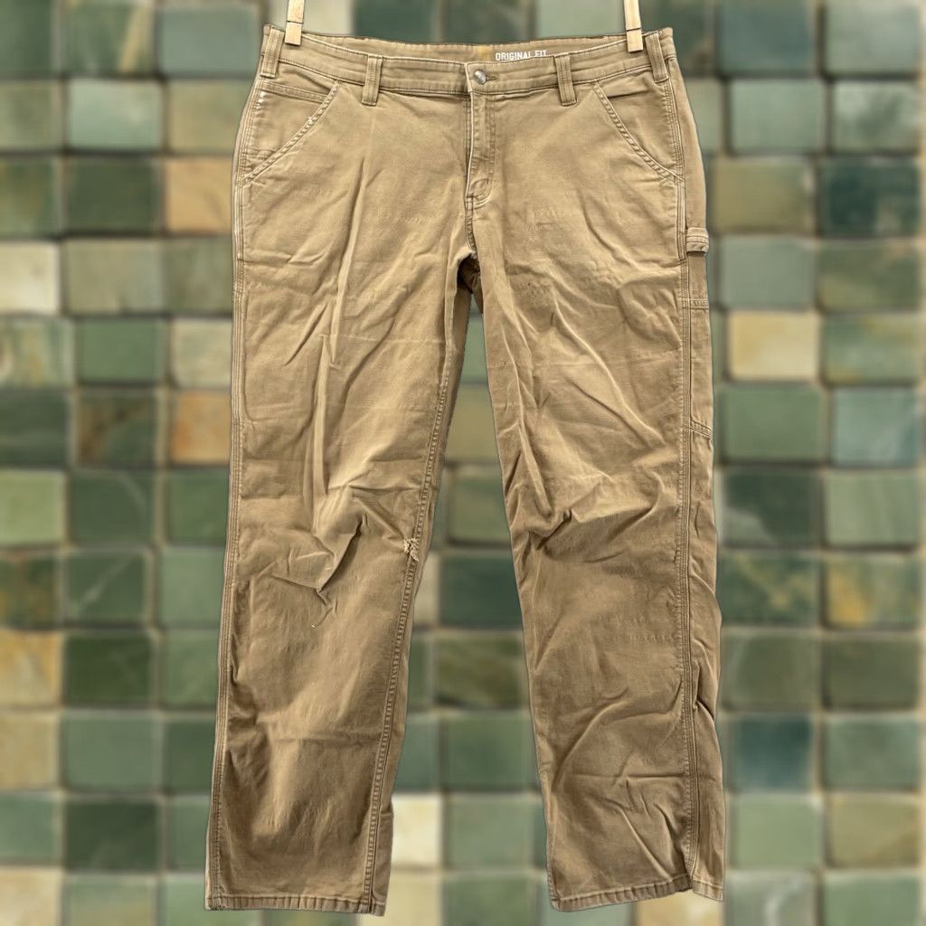 Carhartt Carhartt Carpenter Pant Women 18Tall Crawford Khaki Rugged Flex Workwear Utility Pant Size 40" / US 18 - 1 Thumbnail