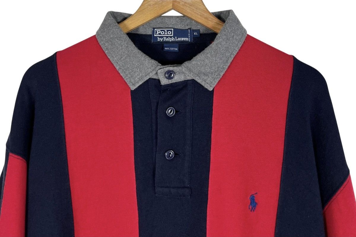 Polo Ralph Lauren 90s Vintage Polo RL Bold Rugby Polo Red/Navy XL Size US XL / EU 56 / 4 - 3 Thumbnail