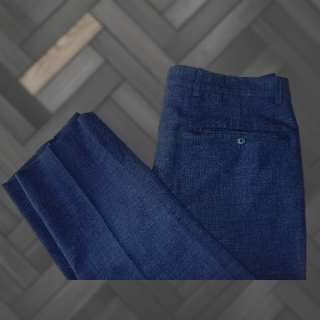 Vintage Vintage Monte Rosso Men's Chino Pants Size 32x26 Blue Italy Cotton Flat Front Size US 32 / EU 48 - 1 Thumbnail