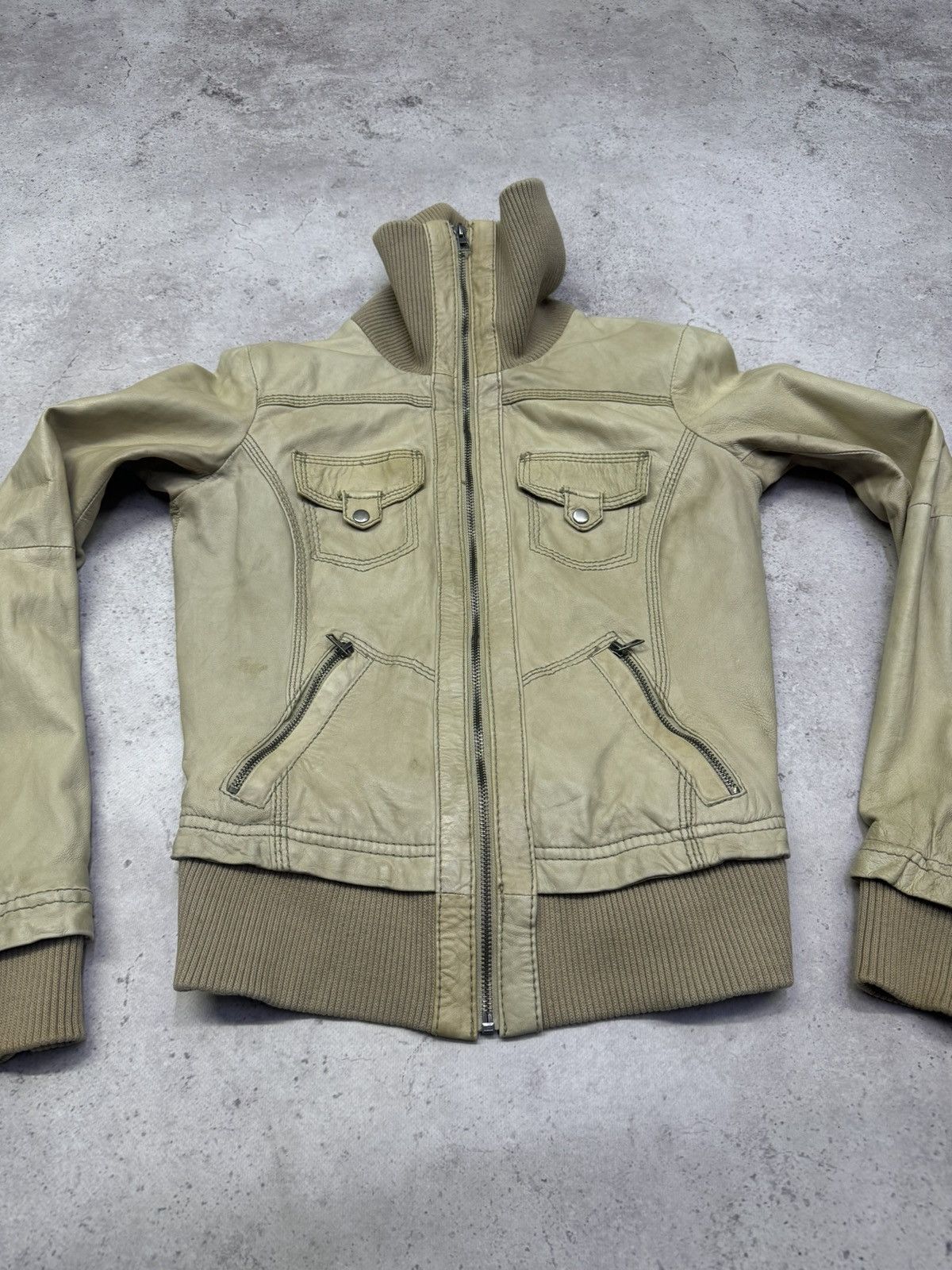 Hedi Slimane Vintage 00s Soft Real Leather Big Neck Bomber Jacket Size US M / EU 48-50 / 2 - 2 Thumbnail