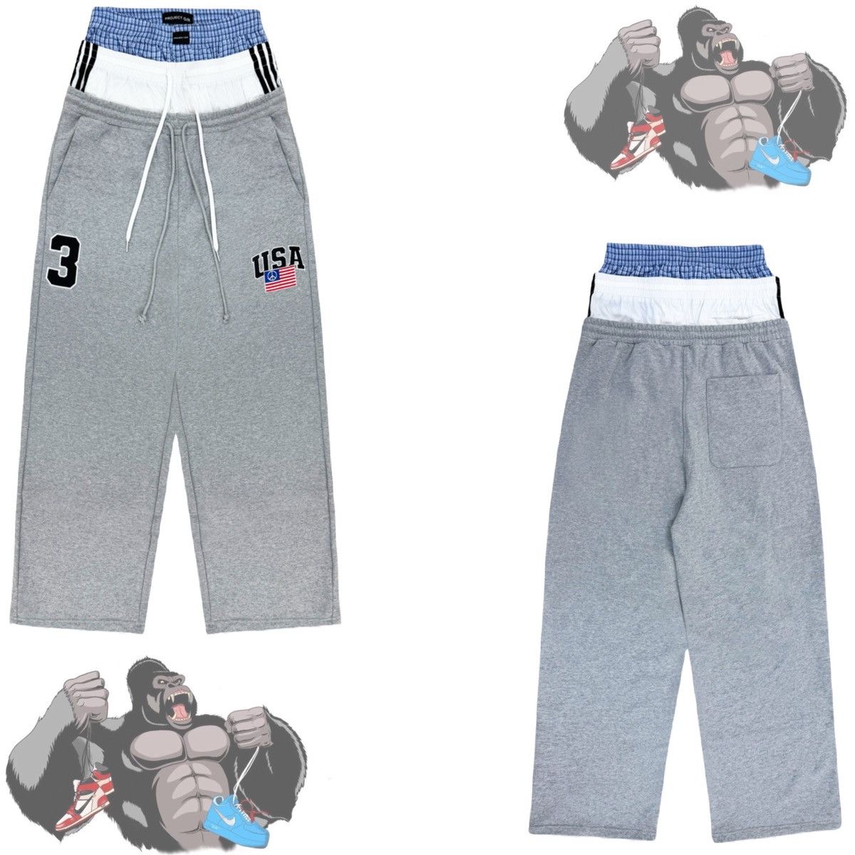 PROJECT G/R Men S 3 Layered Sweatpants in Gray for Men | Lyst