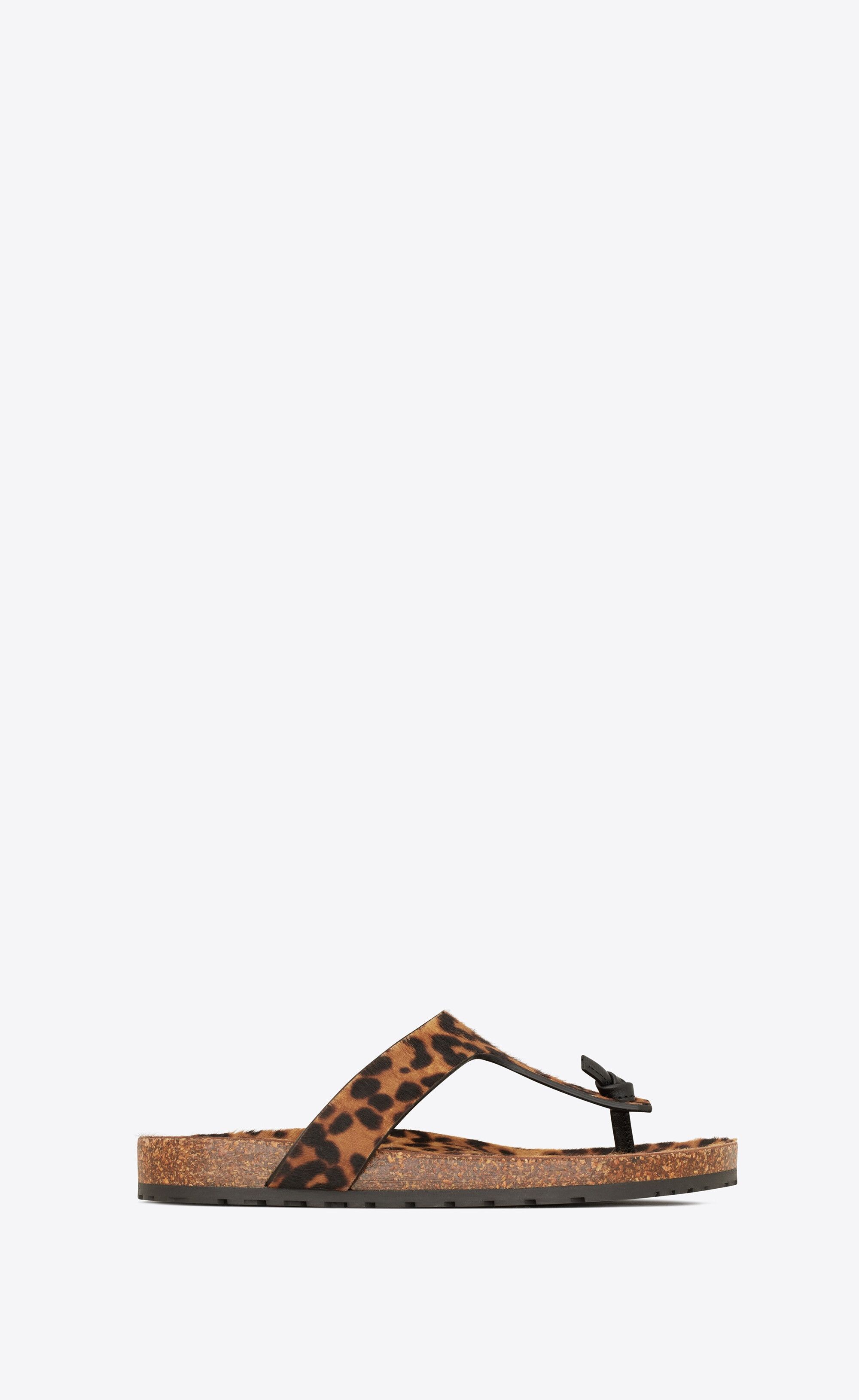 image of Saint Laurent Paris Oc11Z10524 Jimmy Flat Sandals In Brown, Men's