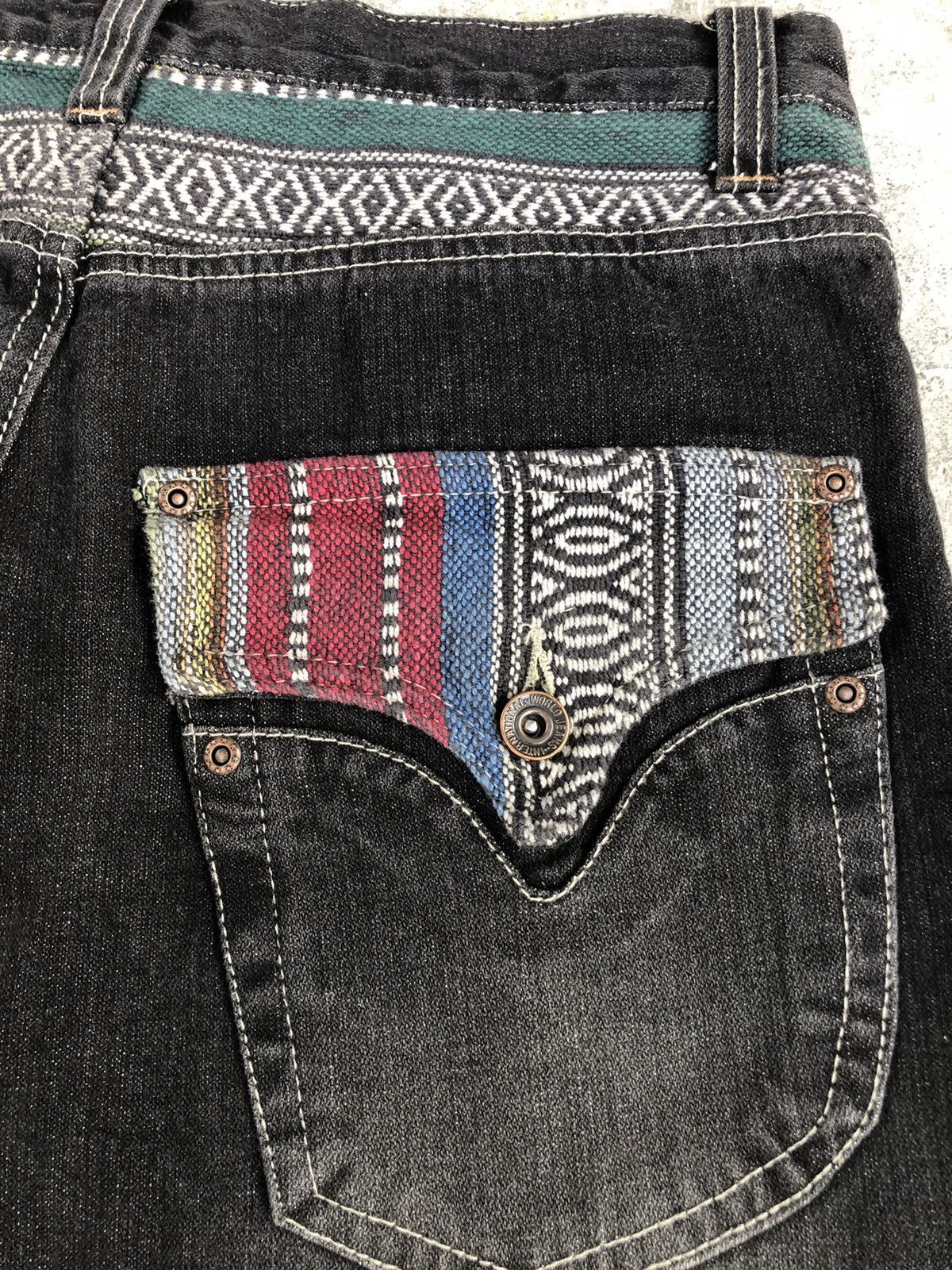 If Six Was Nine Japanese Nylaus Flared Jeans Distressed Navajo Size US 30 / EU 46 - 16 Thumbnail