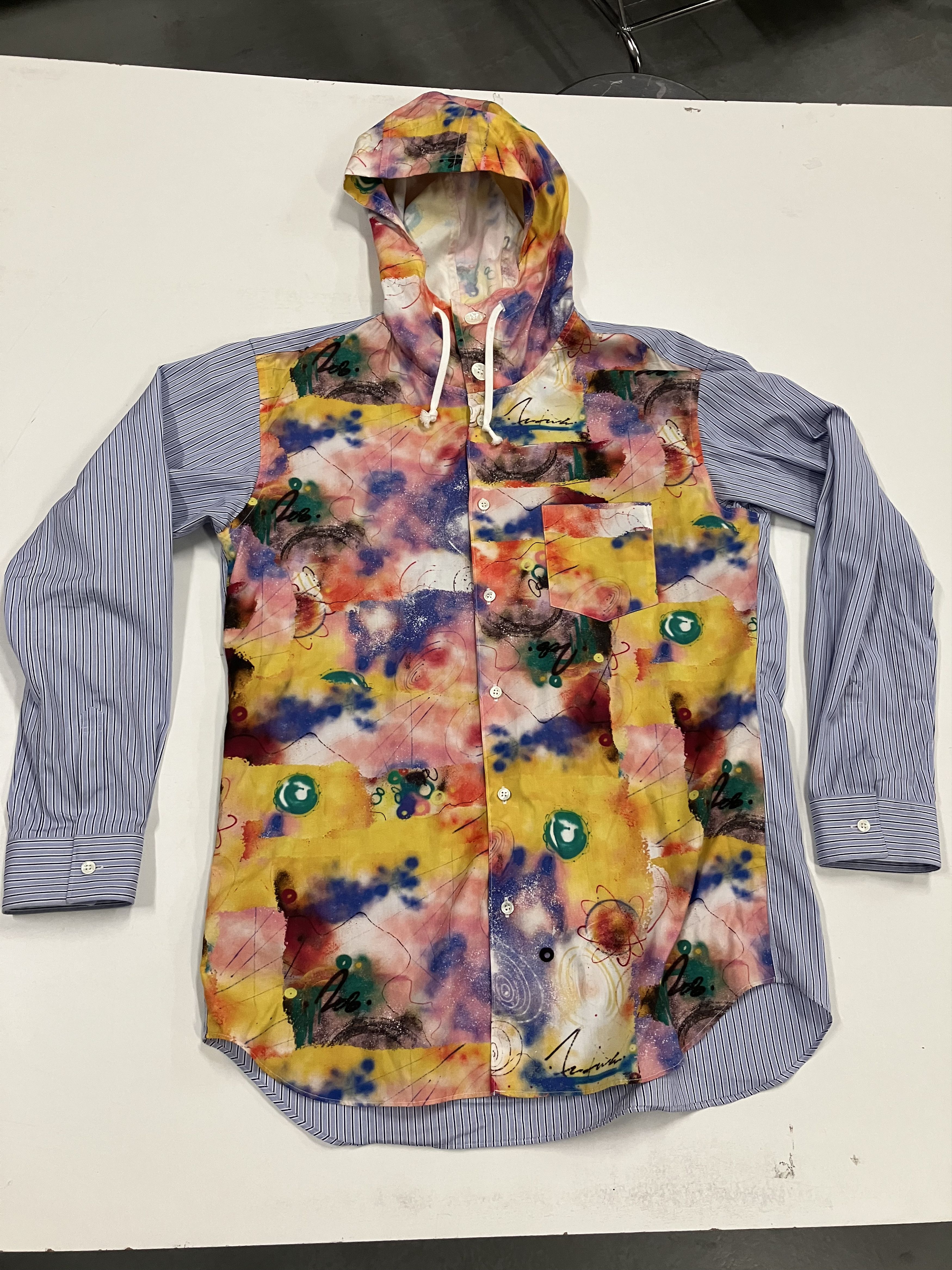 Comme des Garcons SHIRT CDG SHIRT x Futura Button Up Hooded Shirt 'Print C' Size US L / EU 52-54 / 3 - 1 Thumbnail