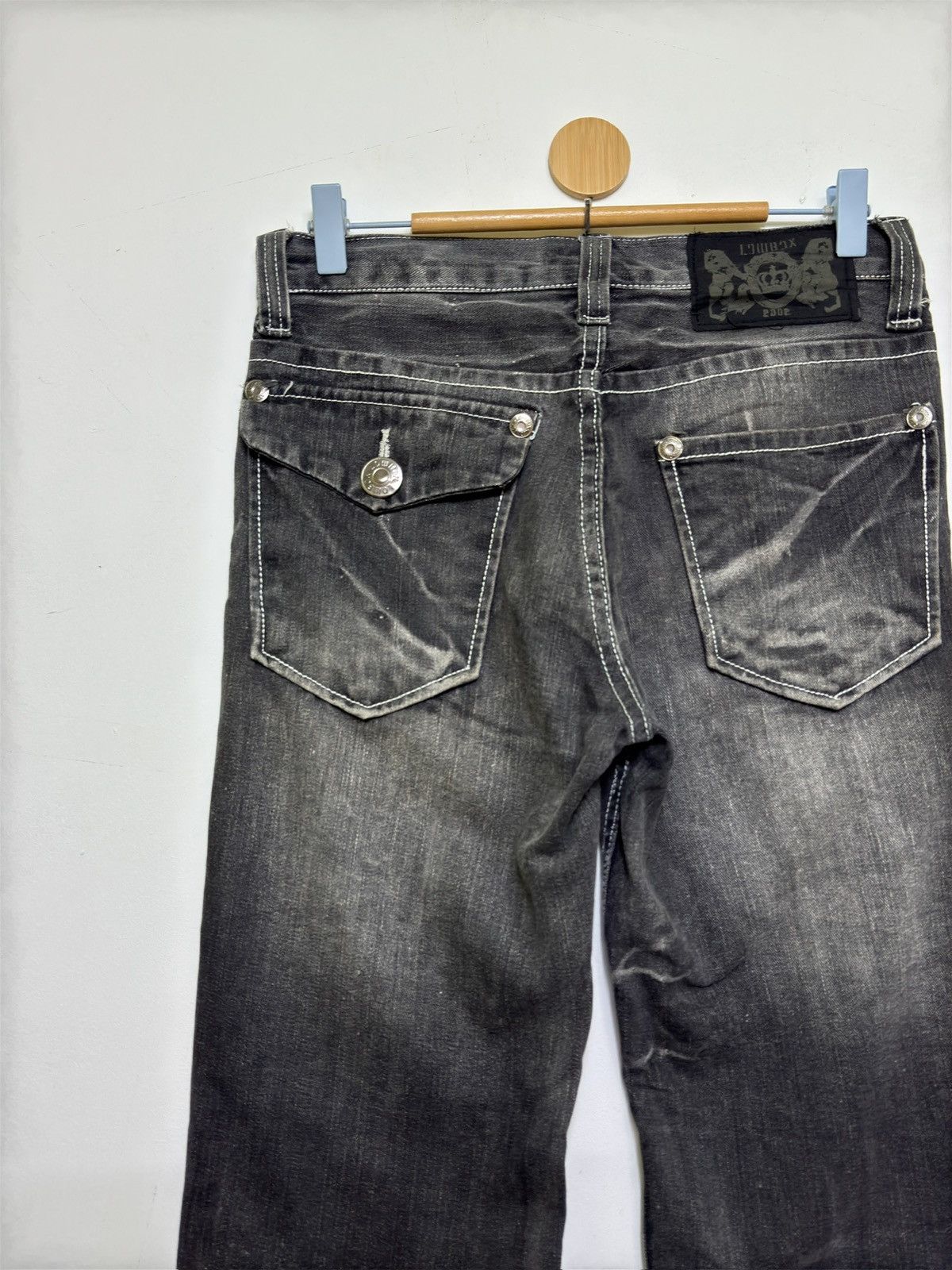 Hysteric Glamour Lowbox Black Acid Wash Claw Mark Denim Vintage Y2K Jeans Size US 29 - 9 Thumbnail