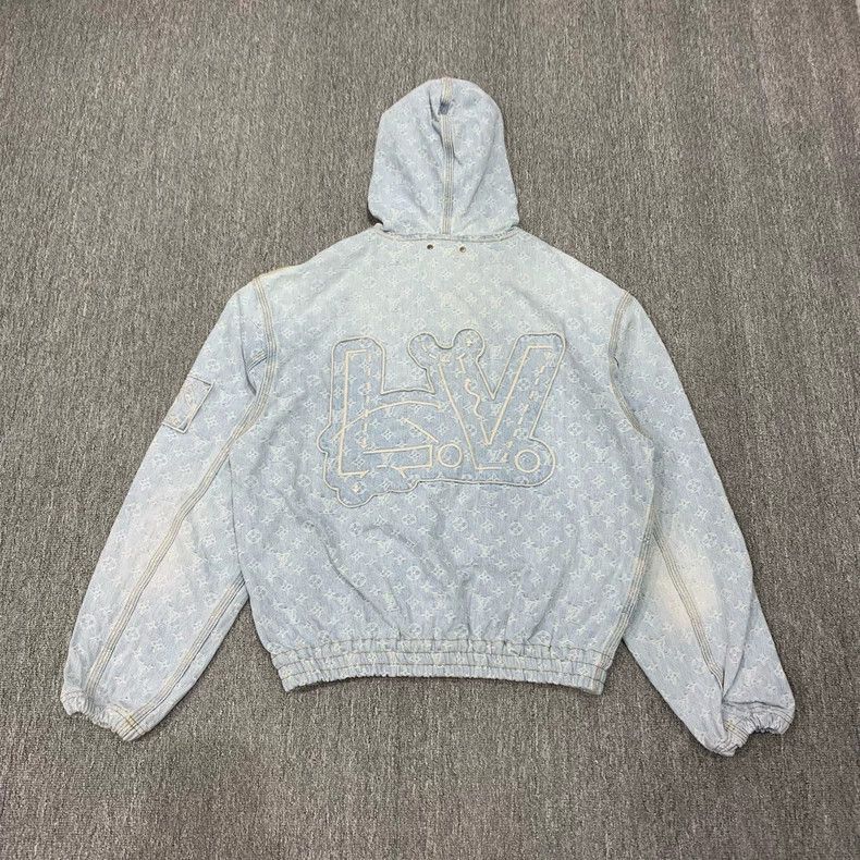 Louis Vuitton Lv x NBA Blue Denim Jacket with Hood-2506 Size US L / EU 52-54 / 3 - 2 Thumbnail