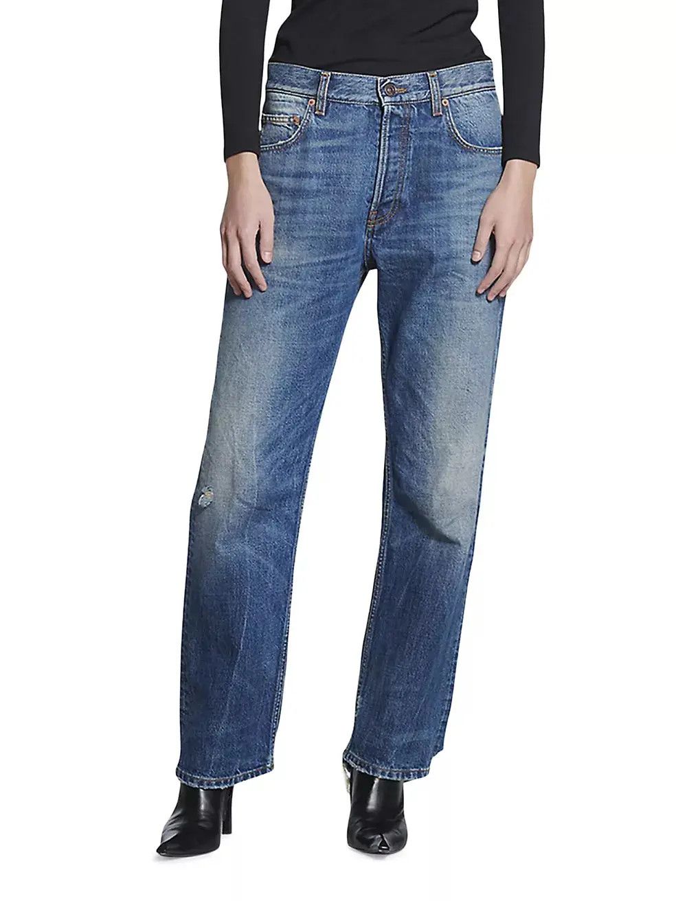 Balenciaga o1in1g0425 Slim Fit Jeans Pant in Blue Size 31" - 2 Thumbnail