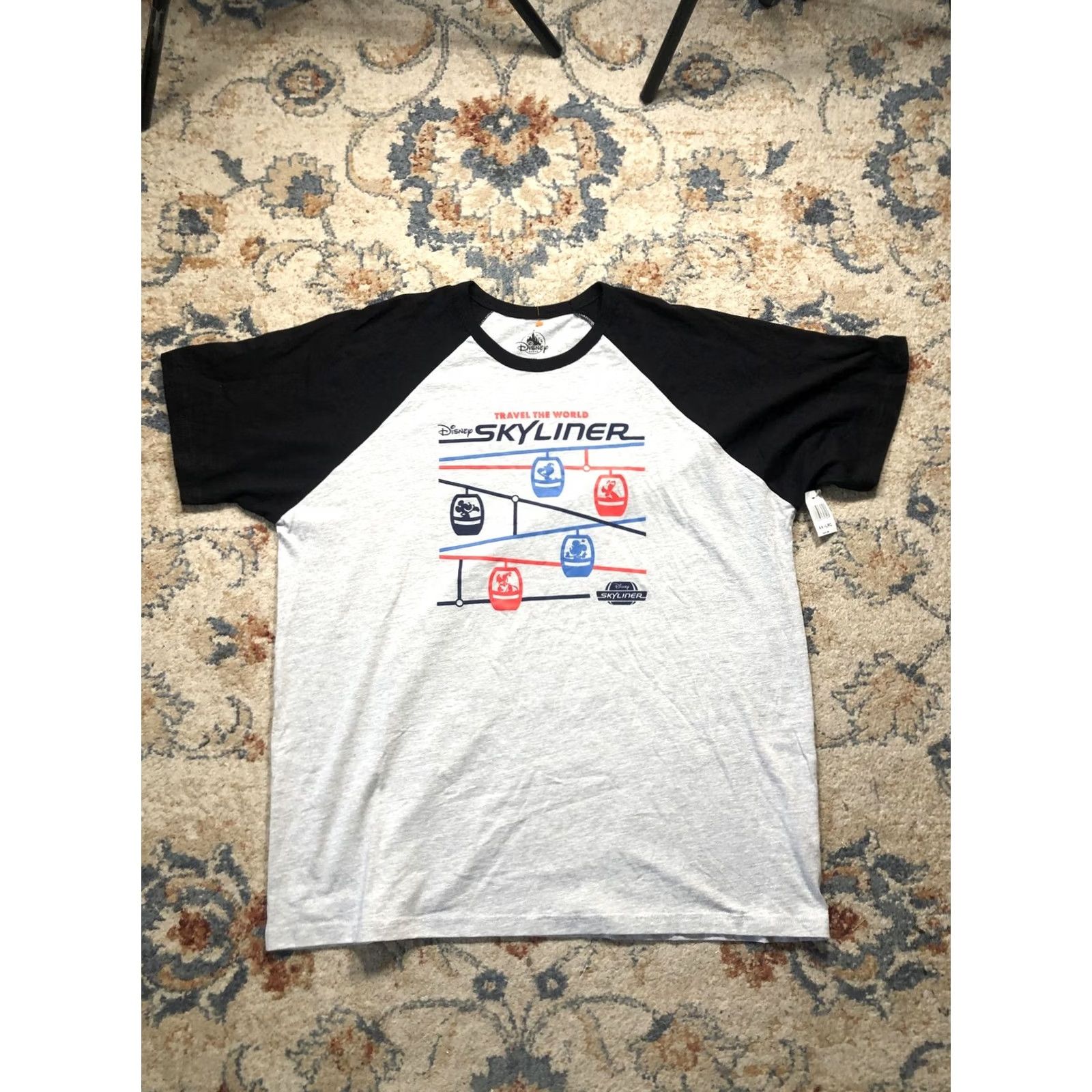 Disney Disney Skyliner Shirt Mens 2XL Gray Black Raglan Travel World Mickey Graphic T-Shirt Short Sleeve Crew Neck Size US XXL / EU 58 / 5 - 2 Thumbnail