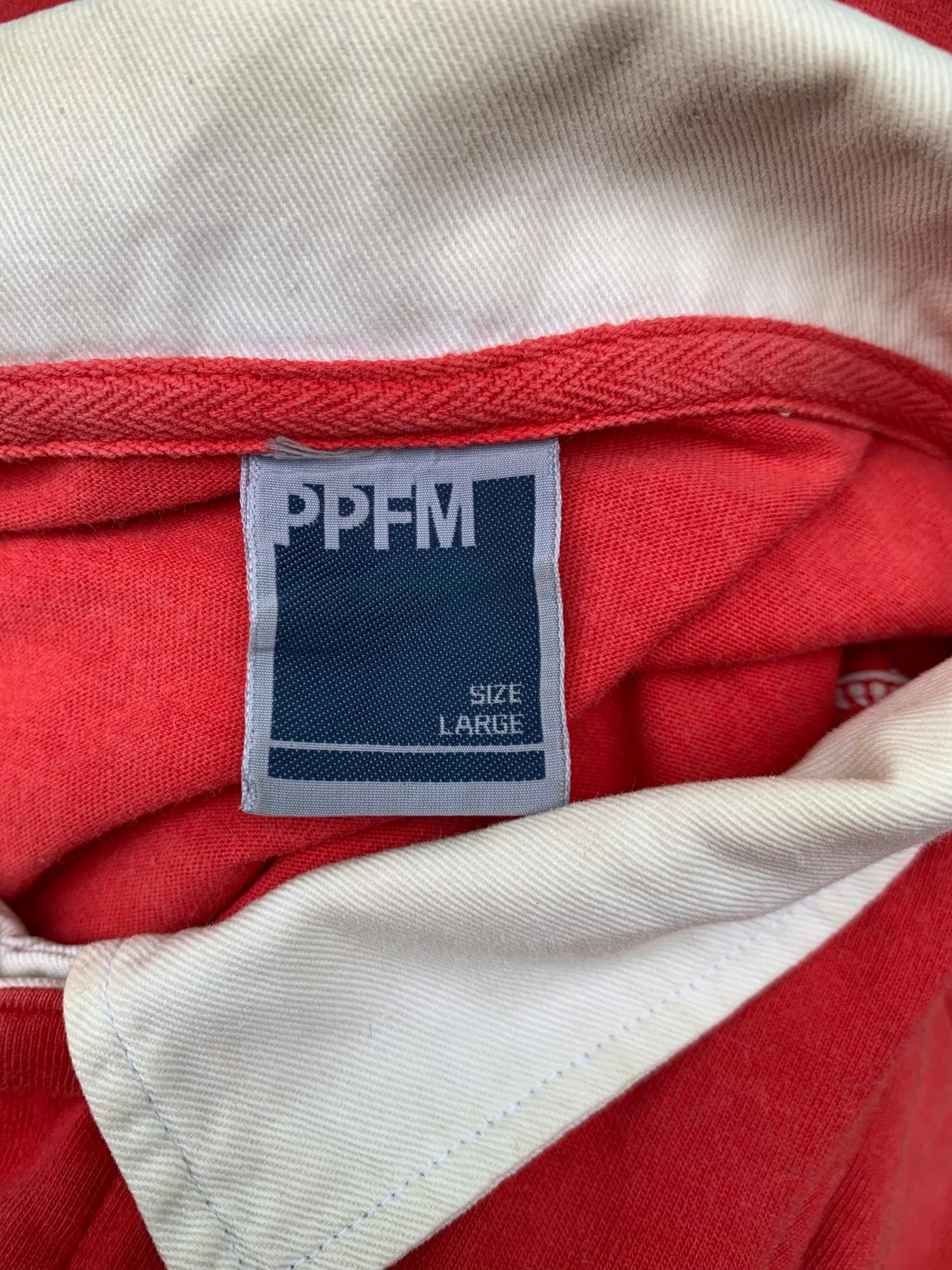 Japanese Brand × PPFM Vintage PPFM Half Button Red Shirt Size US L / EU 52-54 / 3 - 6 Thumbnail