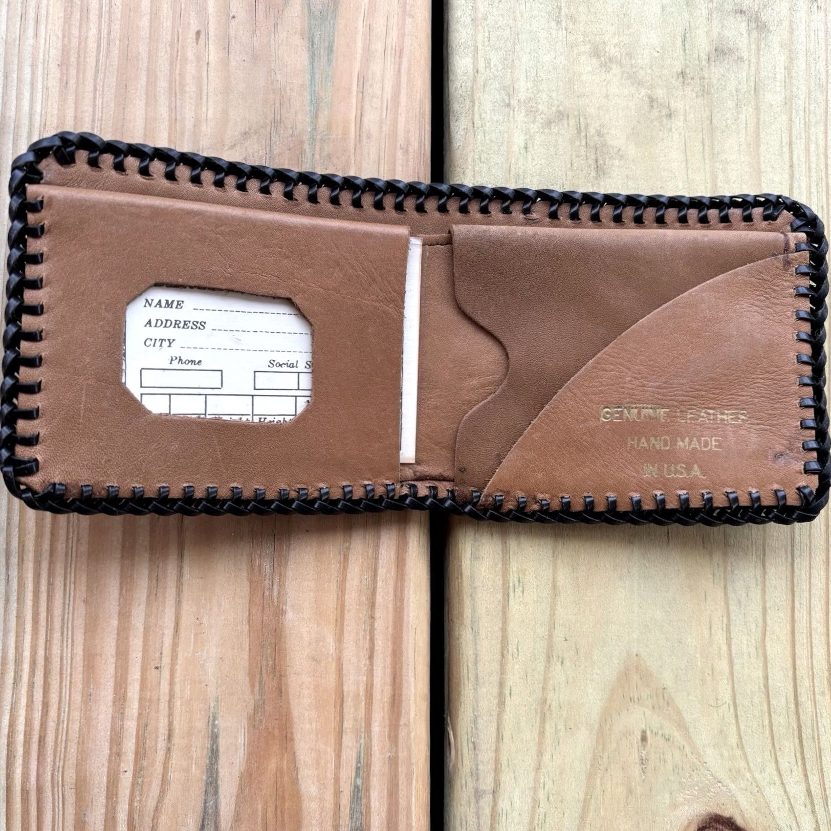 Vintage VINTAGE Eagle Leather Wallet Whipstitch Bifold Hand Tooled USA Made Freedom Size ONE SIZE - 2 Thumbnail