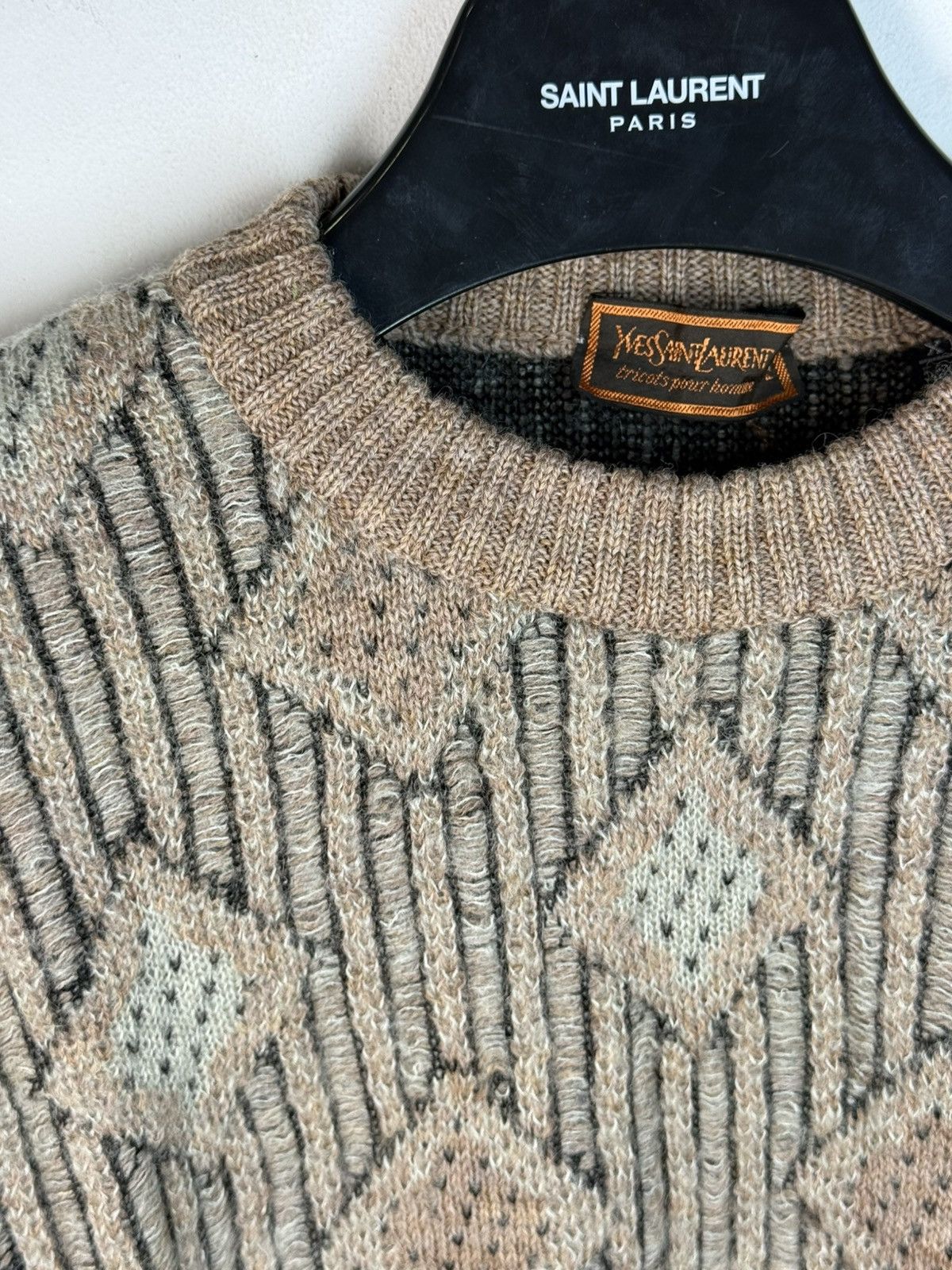 Yves Saint Laurent 90s Wool YSL Sweater Soft Beige Vintage Yves Saint Laurent Size US L / EU 52-54 / 3 - 7 Thumbnail