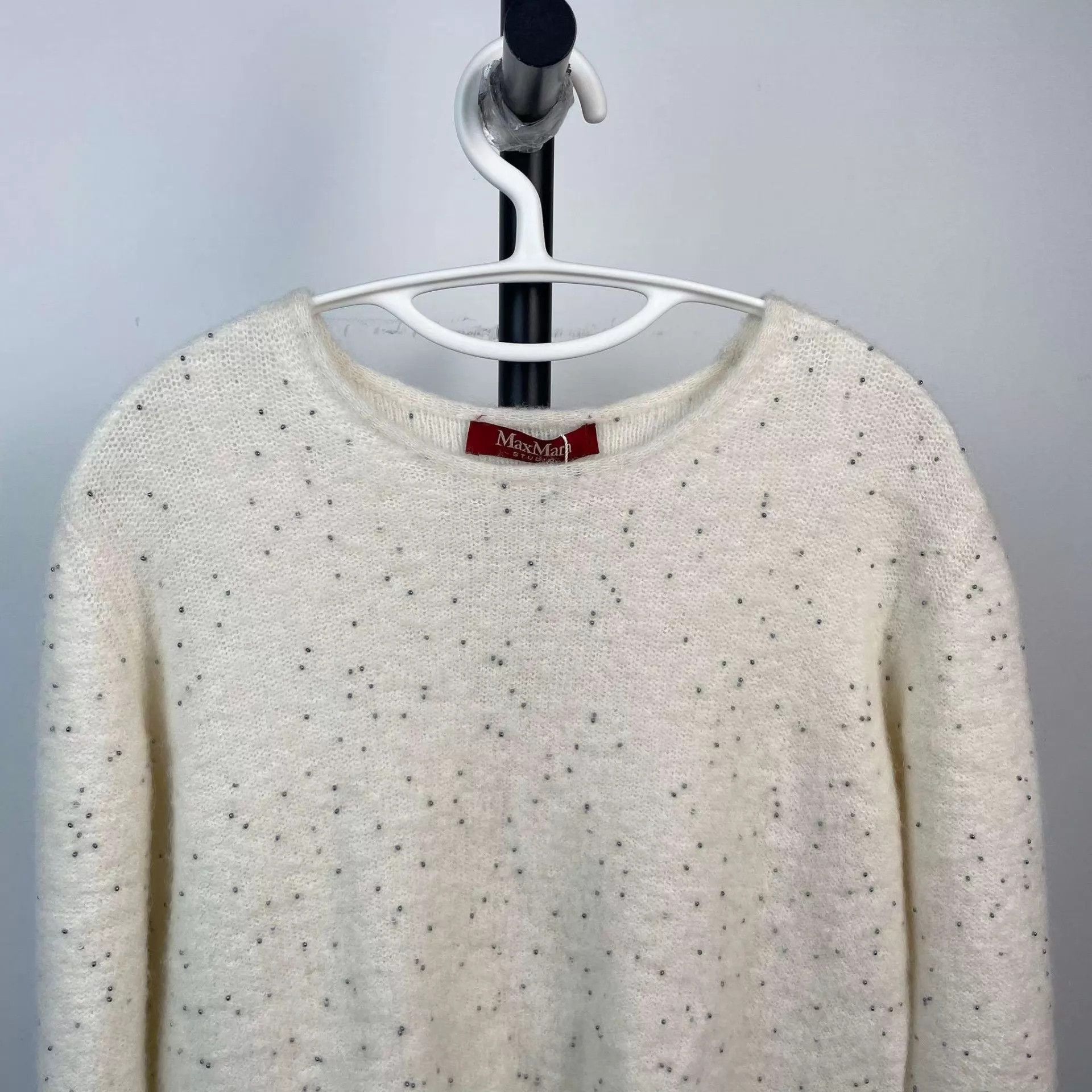 Max Mara Maxmara 95 New Beaded Knit Sweater 175/96A Size XL / US 12-14 / IT 48-50 - 6 Thumbnail
