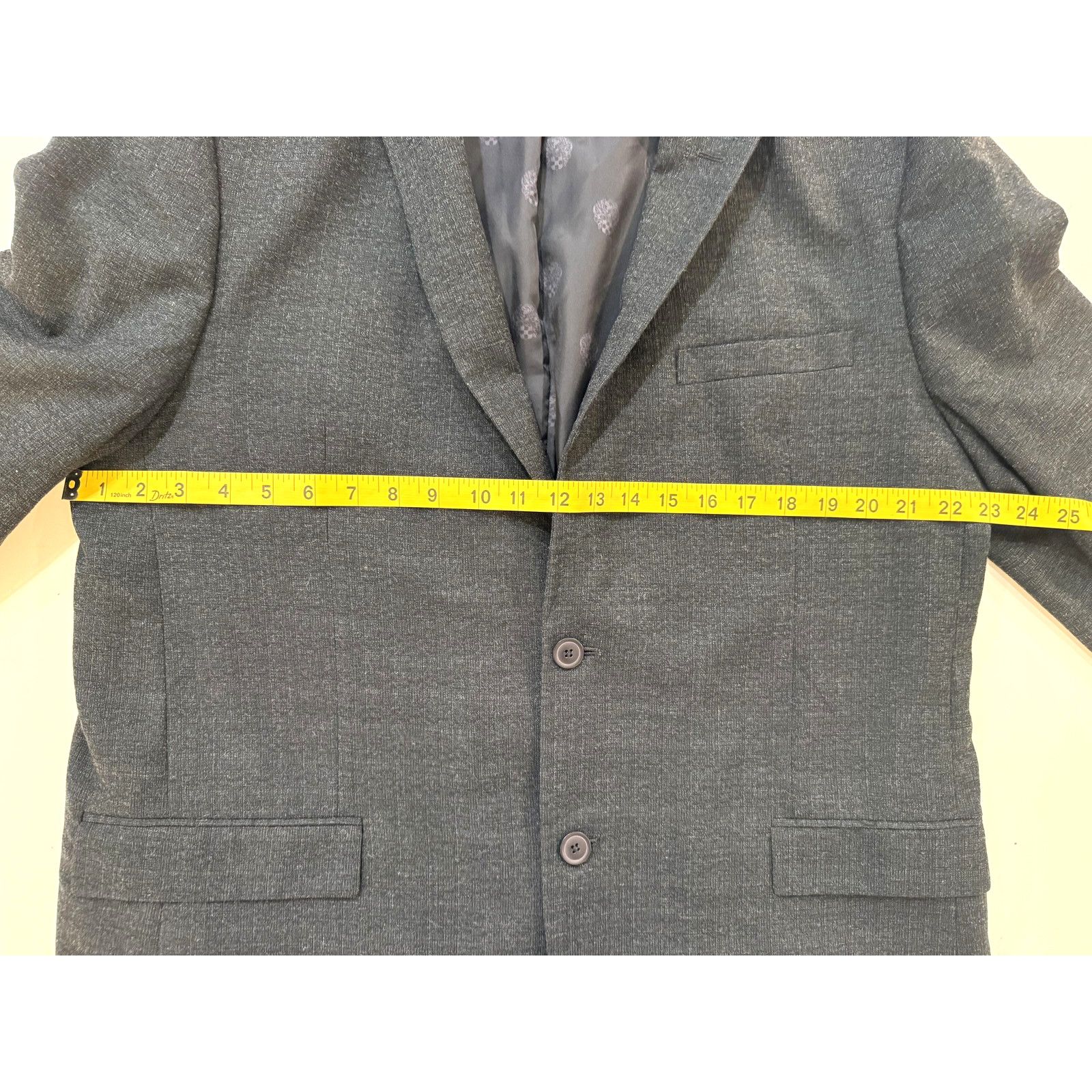 Vince Camuto Vince Camuto Blazer Men 46R Gray SlimFit 2 Button Sport Coat Size 46R - 3 Thumbnail