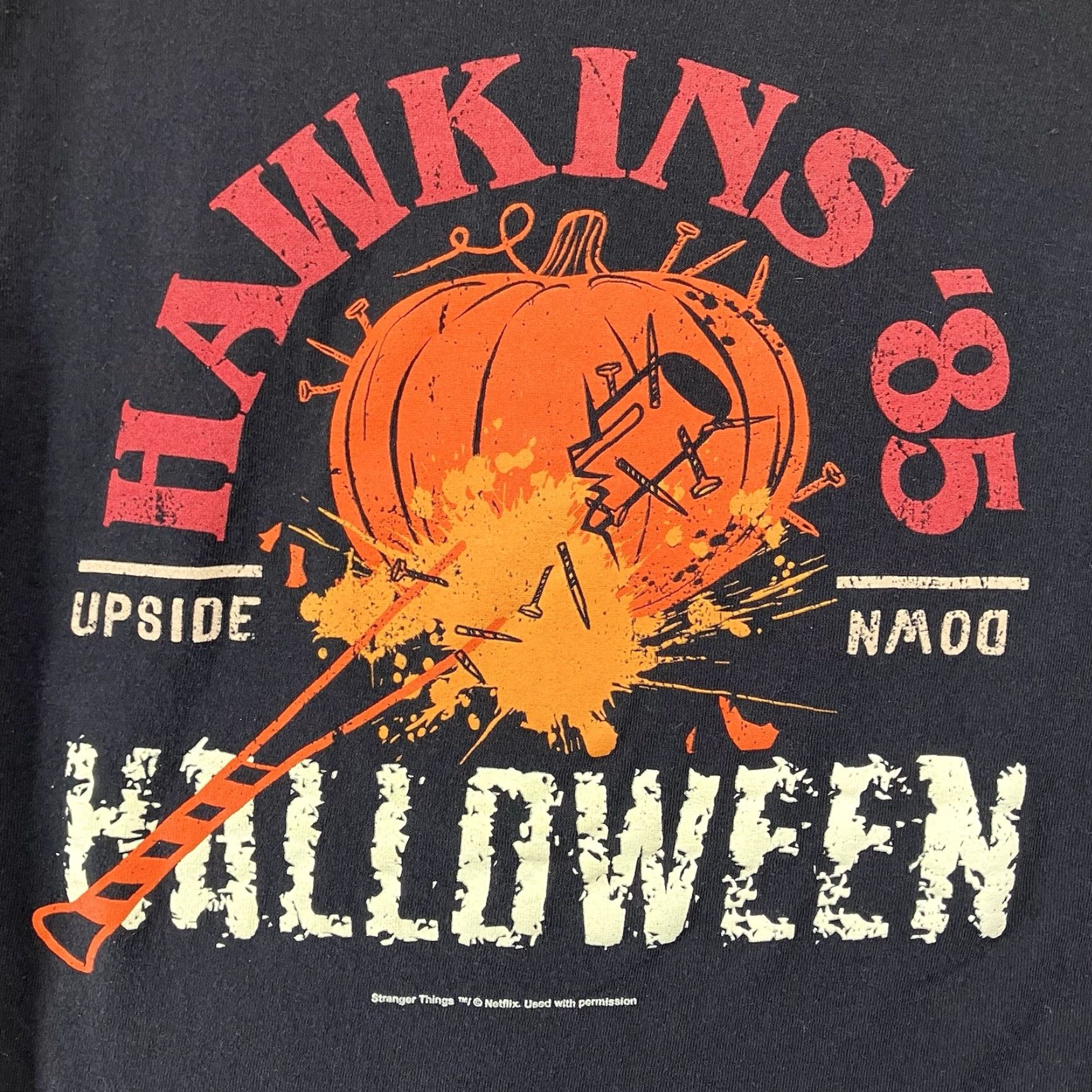 Vintage Stranger Things Hawkins 85 Halloween Graphic T-Shirt, Unisex Adults, Small, Black, 80s Geek Gothic Theme Size US S / EU 44-46 / 1 - 3 Thumbnail