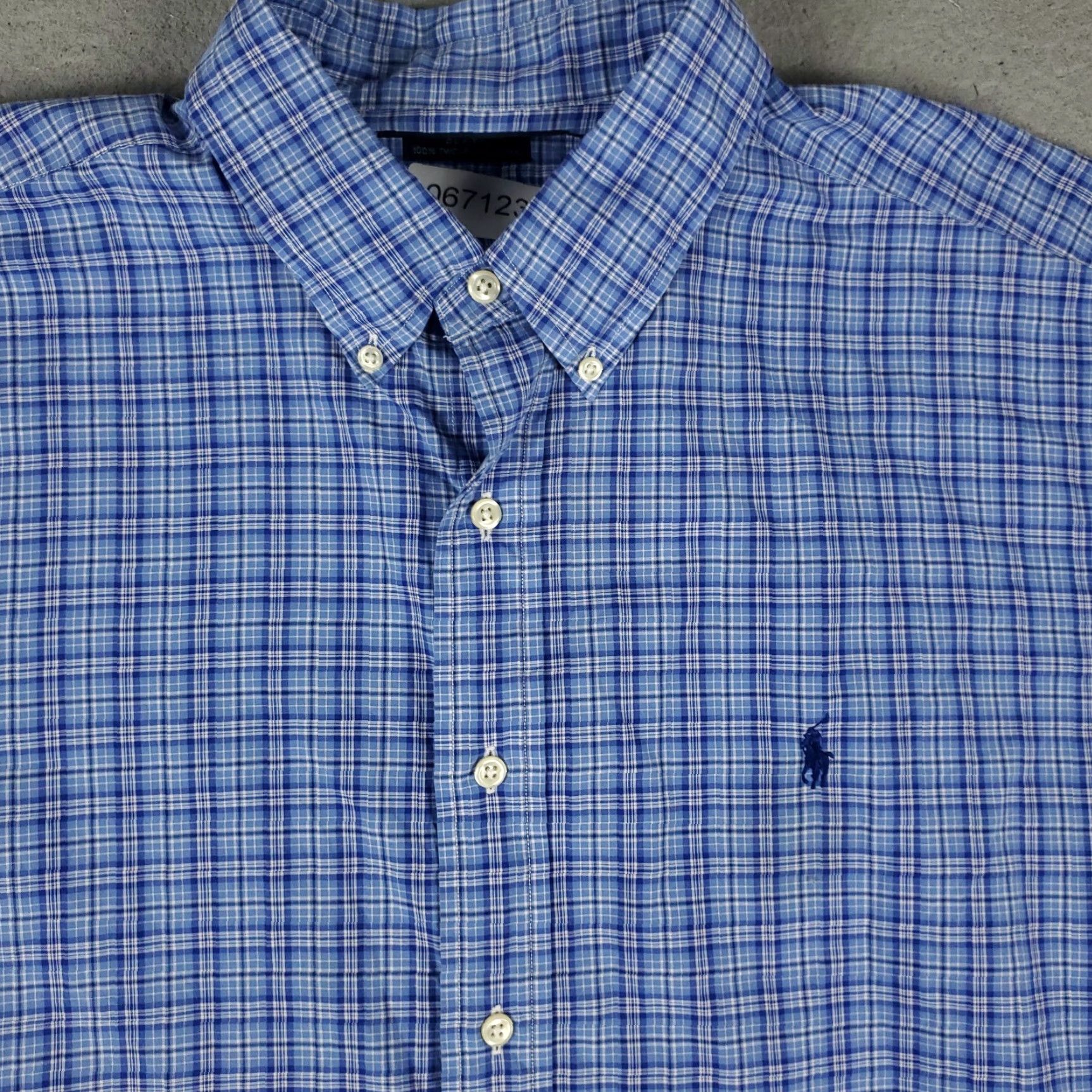 Ralph Lauren Ralph Lauren Shirt Mens XL Blue Plaid Button-Up Short Sleeve Polo Style Button-Down Collar/Logo - Classic American Preppy Modern Shirt Size US XL / EU 56 / 4 - 2 Thumbnail